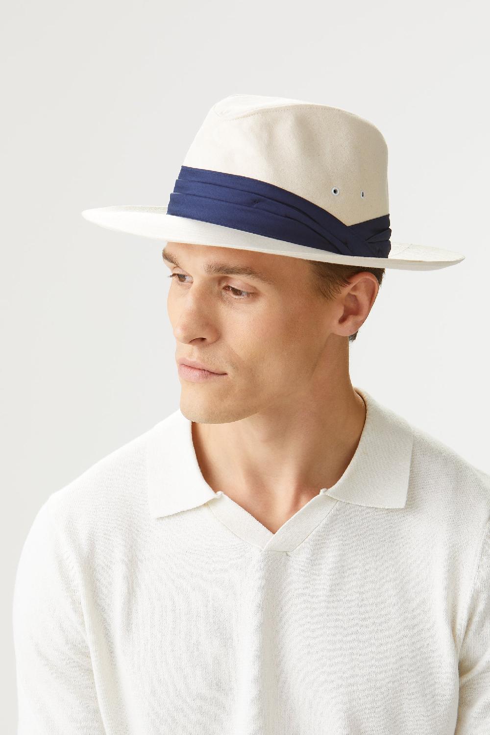 lock & co hatters Namibia Wide Brim Calico Fedora
