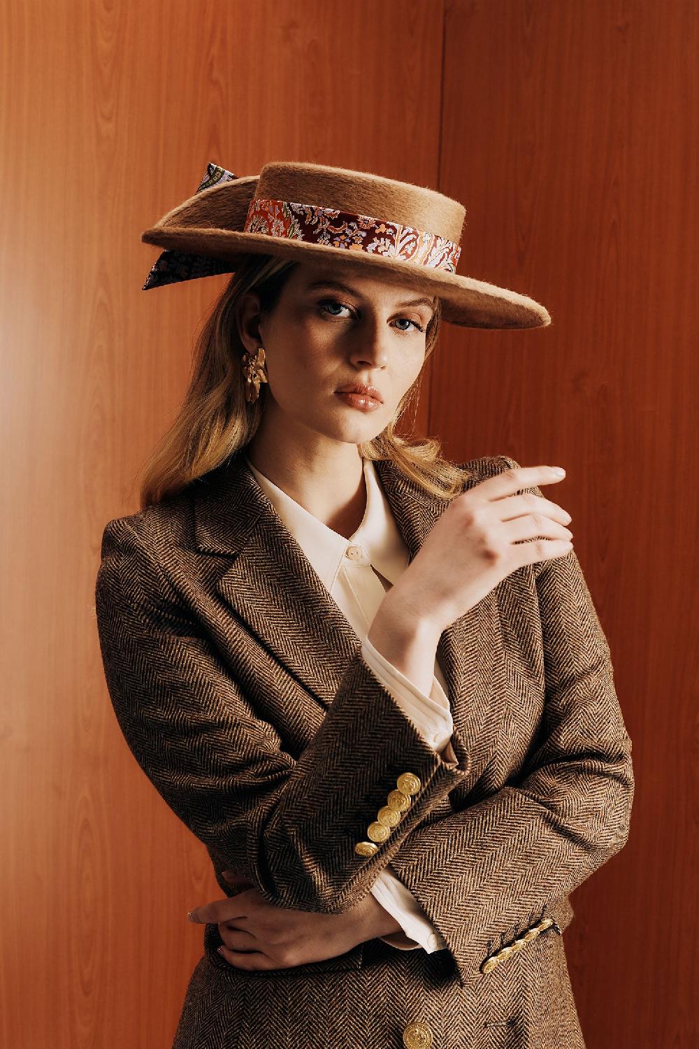 lock & co hatters Napoli Camel Felt Boater