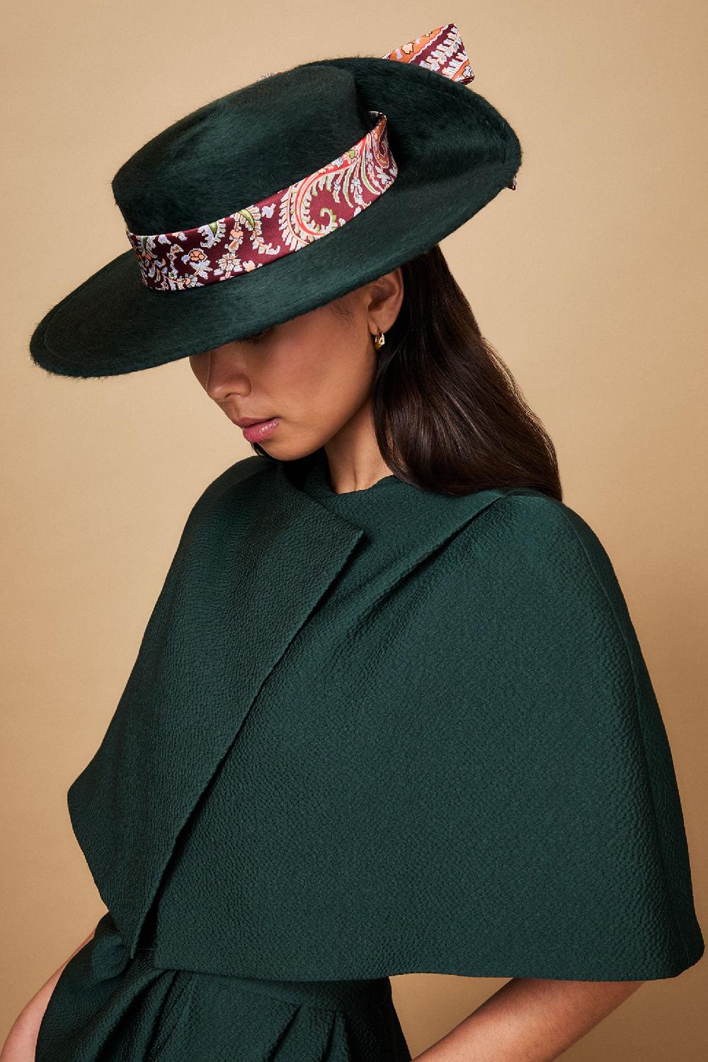 lock & co hatters Napoli Green Felt Boater