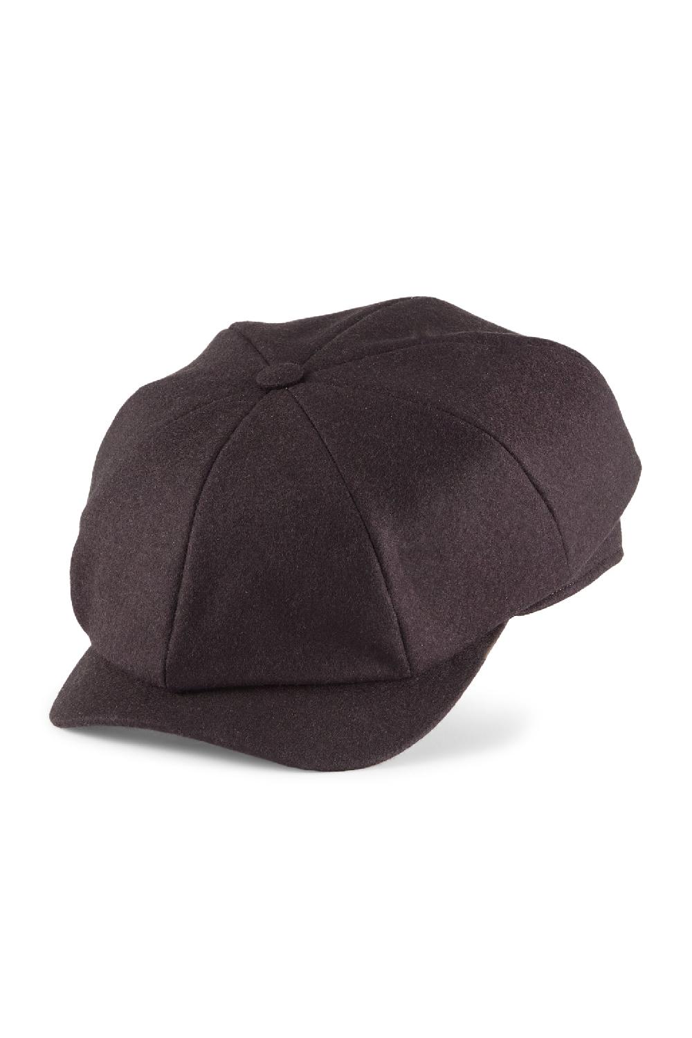 Lock & Co Hatters Newsboy Aubergine Wool Cap