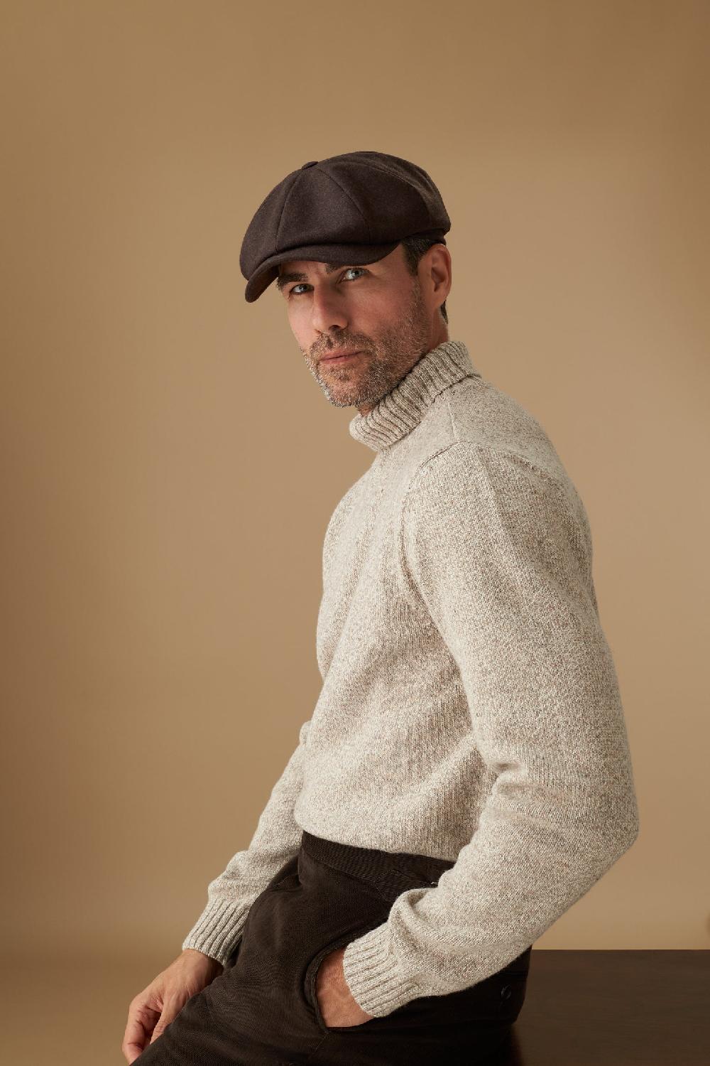 Lock & Co Hatters Newsboy Dark Brown Wool Cap