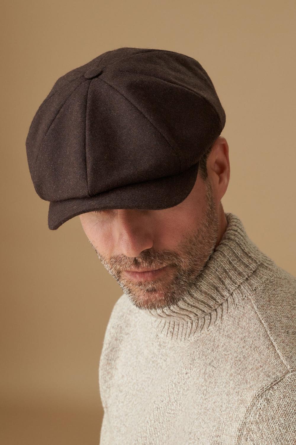 lock & co hatters Newsboy Dark Brown Wool Cap