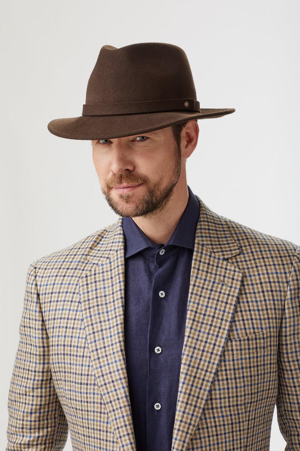 lock & co hatters Nomad Brown Felt Rollable Trilby