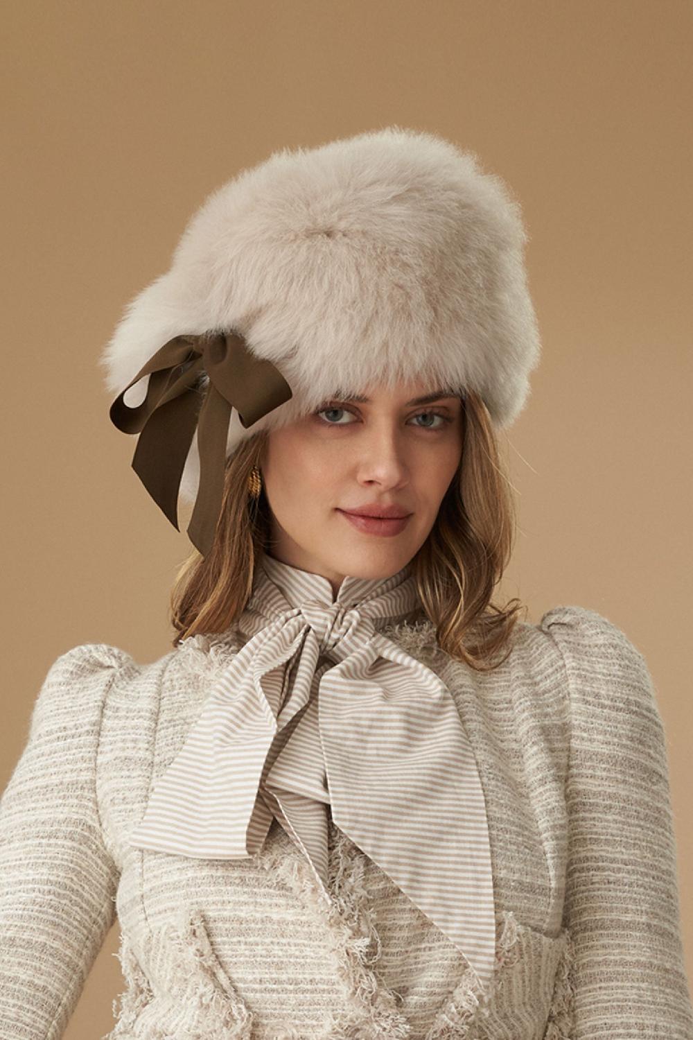 lock & co hatters Portia Chalk Shearling Winter Hat