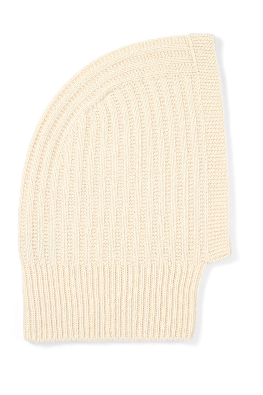 Lock & Co Hatters Ribbed Hood In Cream Cashmere