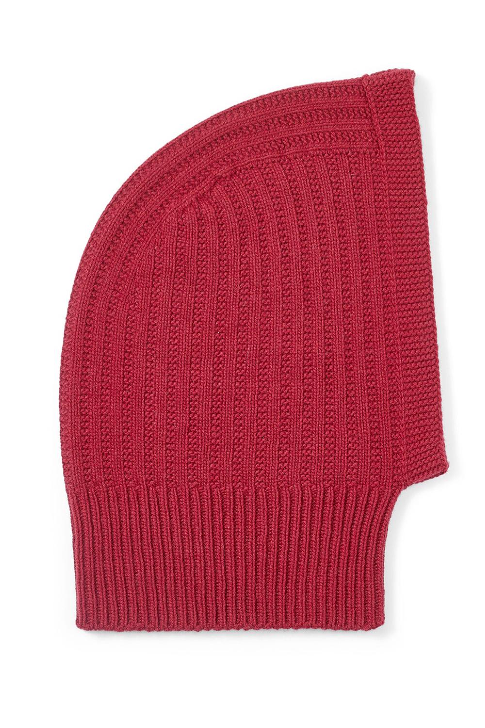 Lock & Co Hatters Ribbed Hood In Red Cashmere