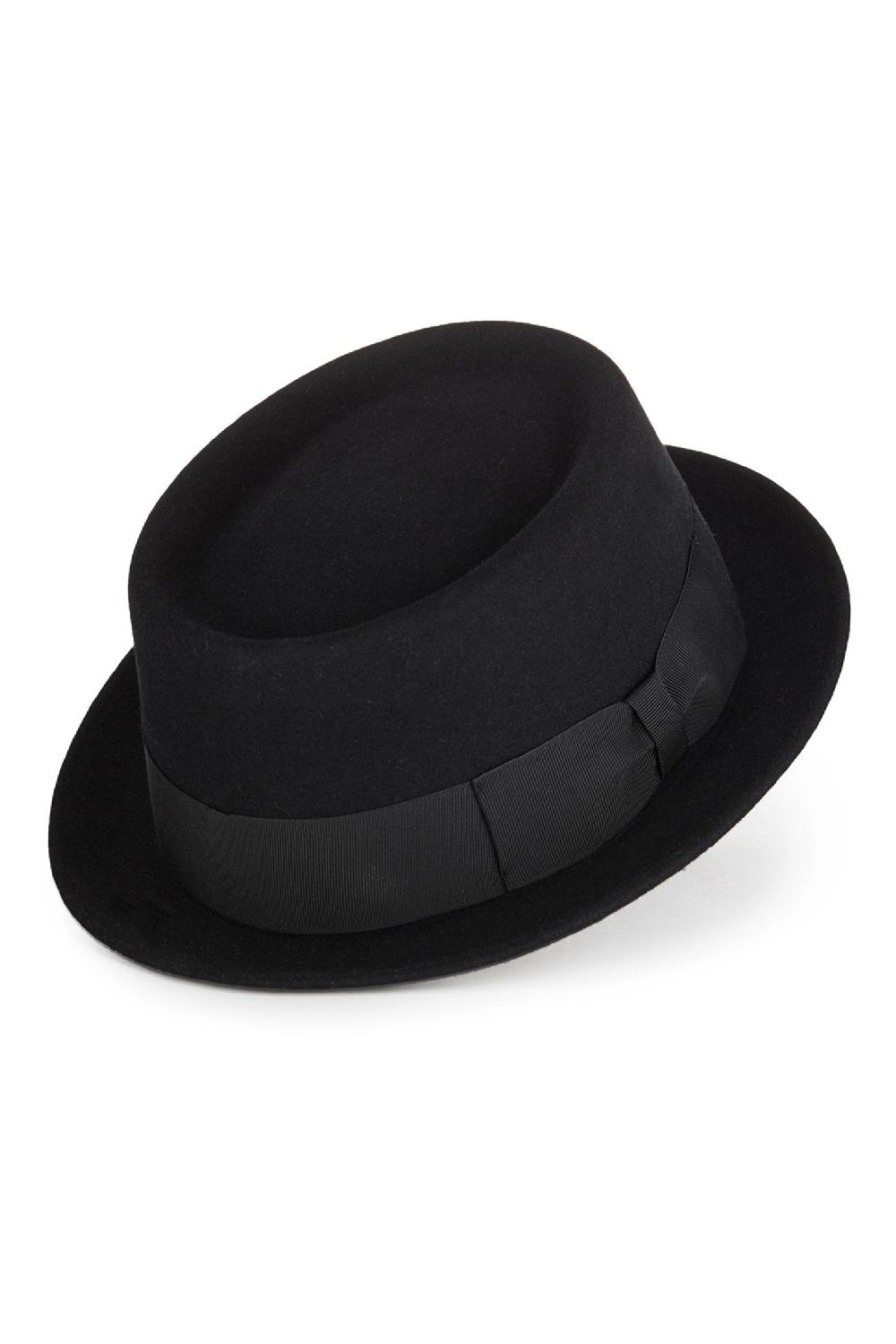 Lock & Co Hatters Sinatra Porkpie Black Felt Hat