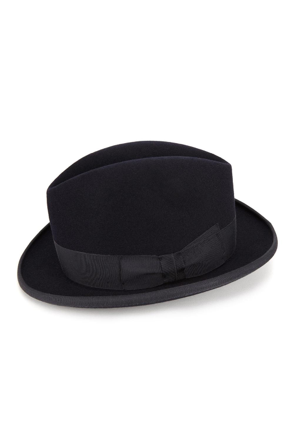 Lock & Co Hatters Supreme Navy Felt Homburg Hat