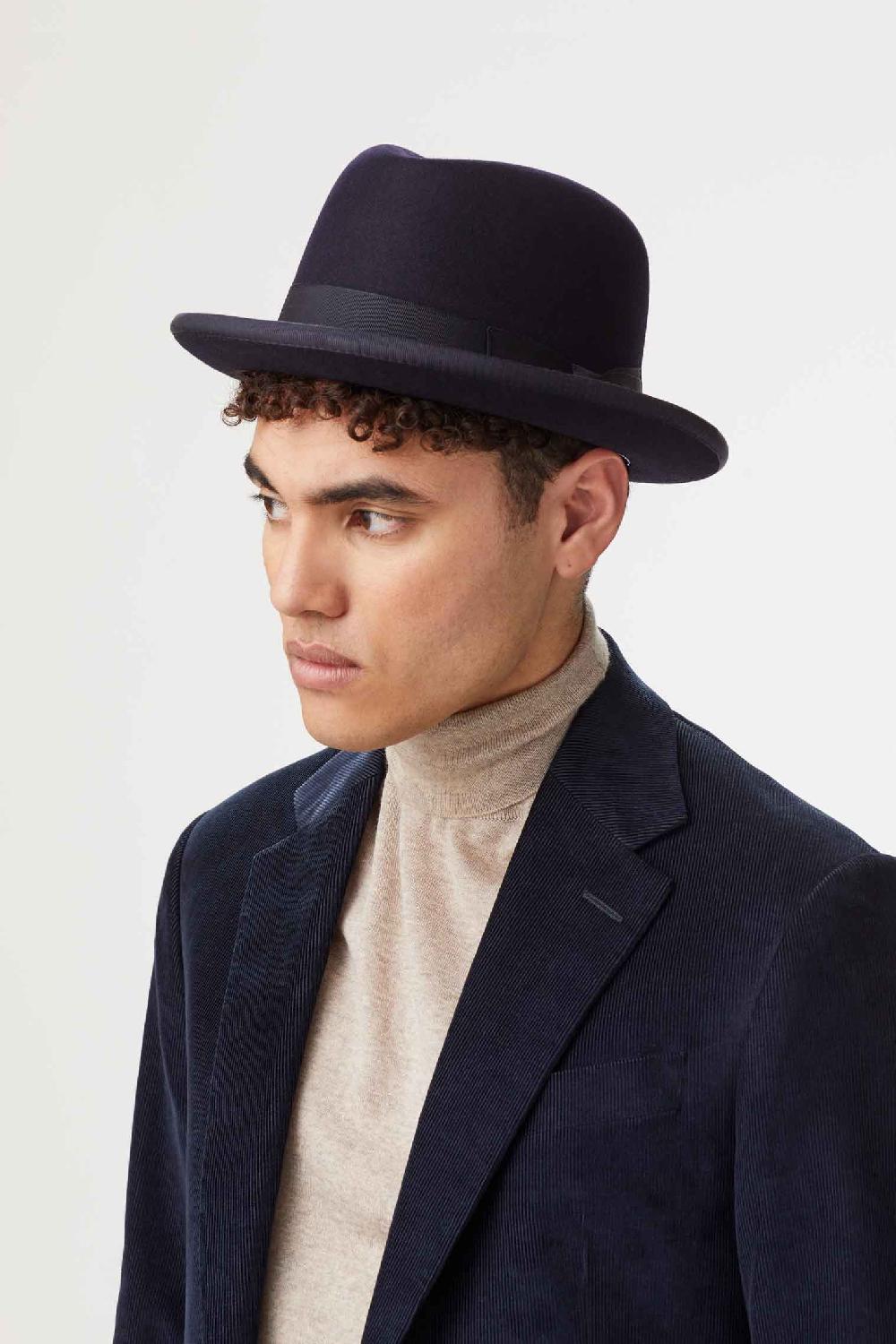 lock & co hatters Supreme Navy Felt Homburg Hat