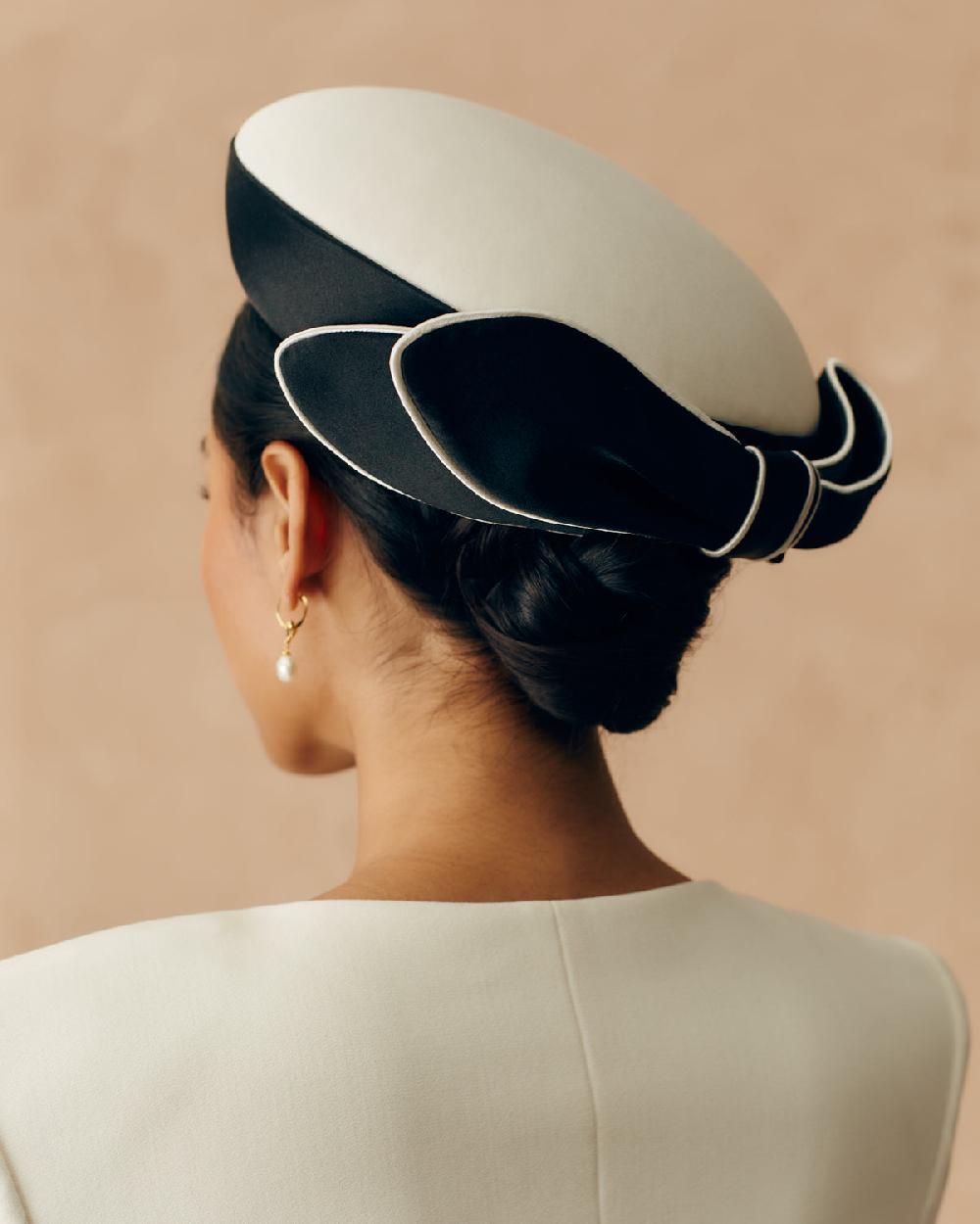Lock & Co Hatters Taurus Black And White Pillbox