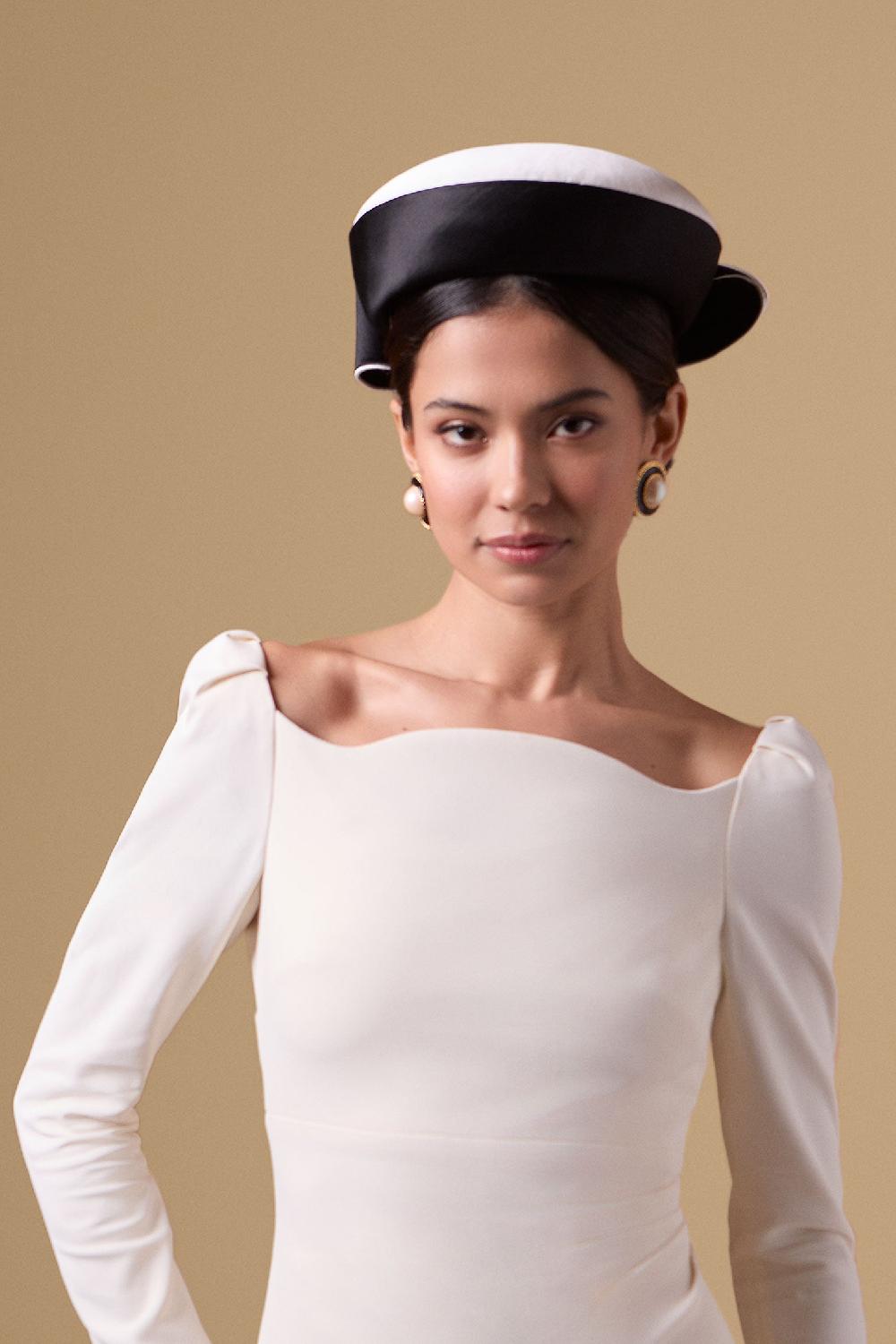 Lock & Co Hatters Taurus Black And White Pillbox