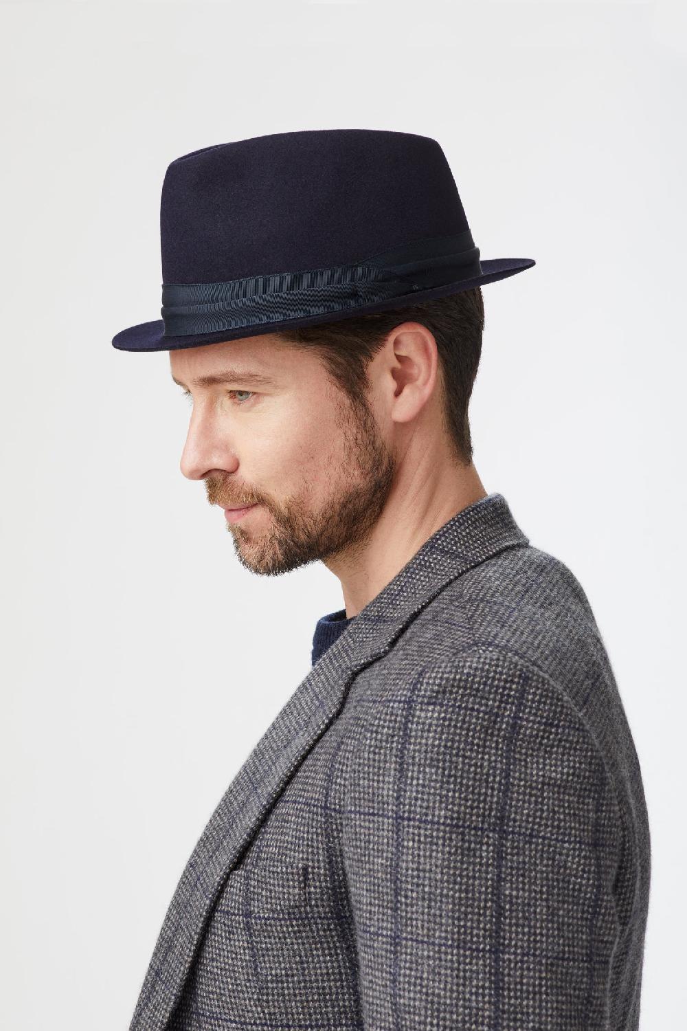 lock & co hatters Telstar Navy Felt Trilby