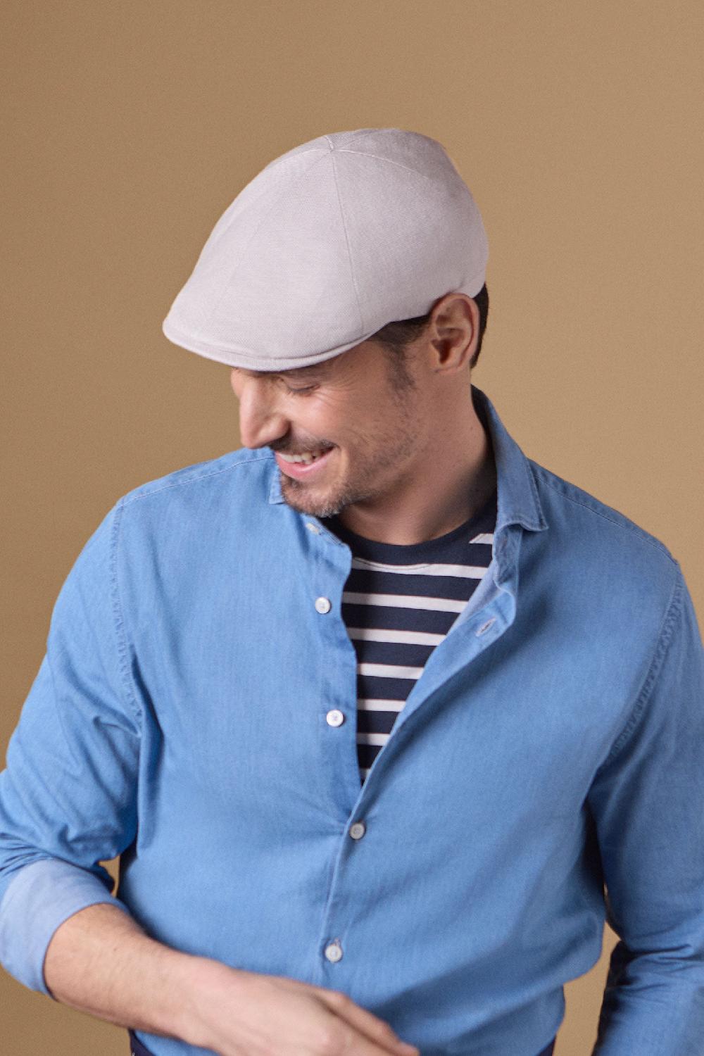Lock & Co Hatters Tom Panelled Off-White Flat Cap