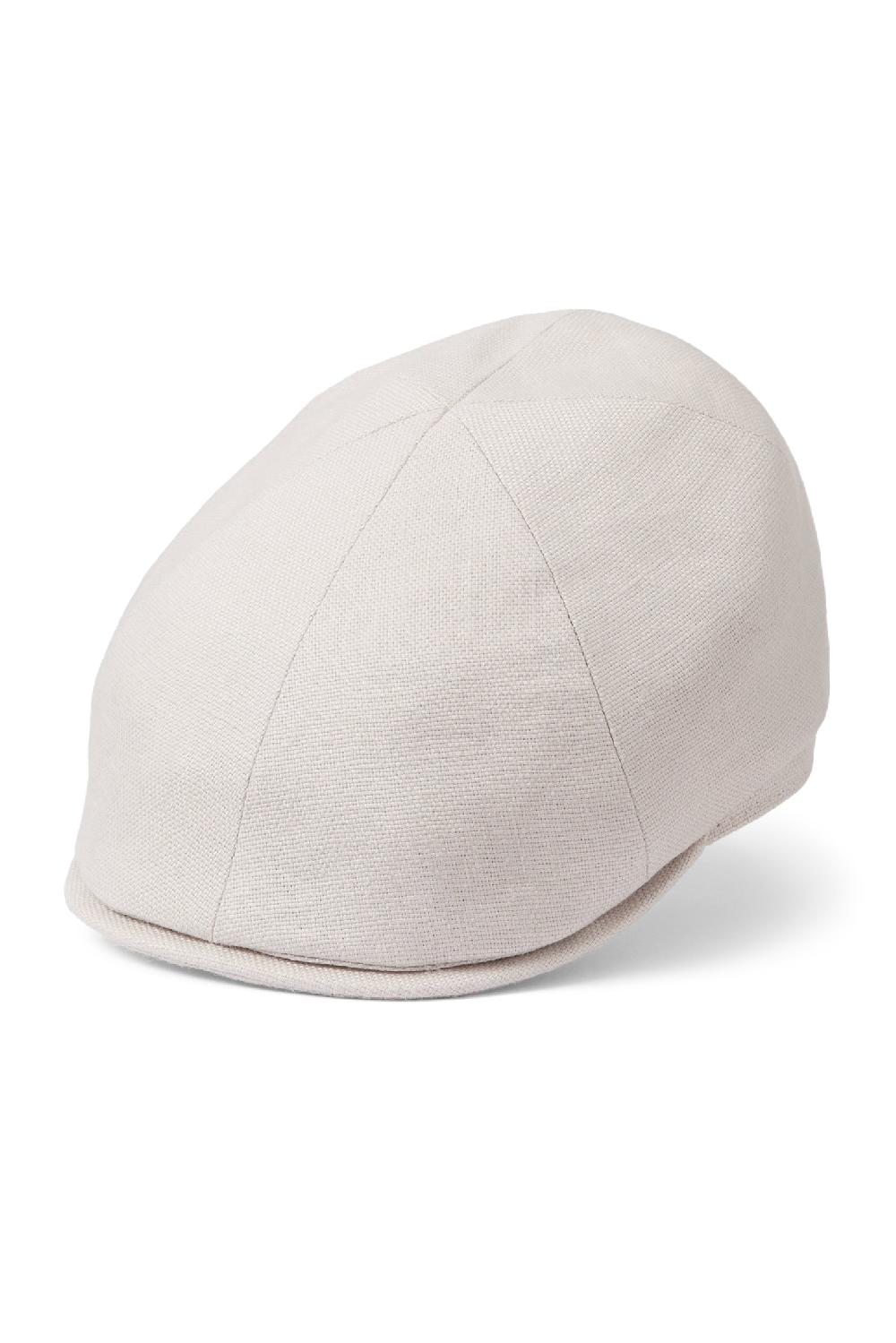 Lock & Co Hatters Tom Panelled Off-White Flat Cap