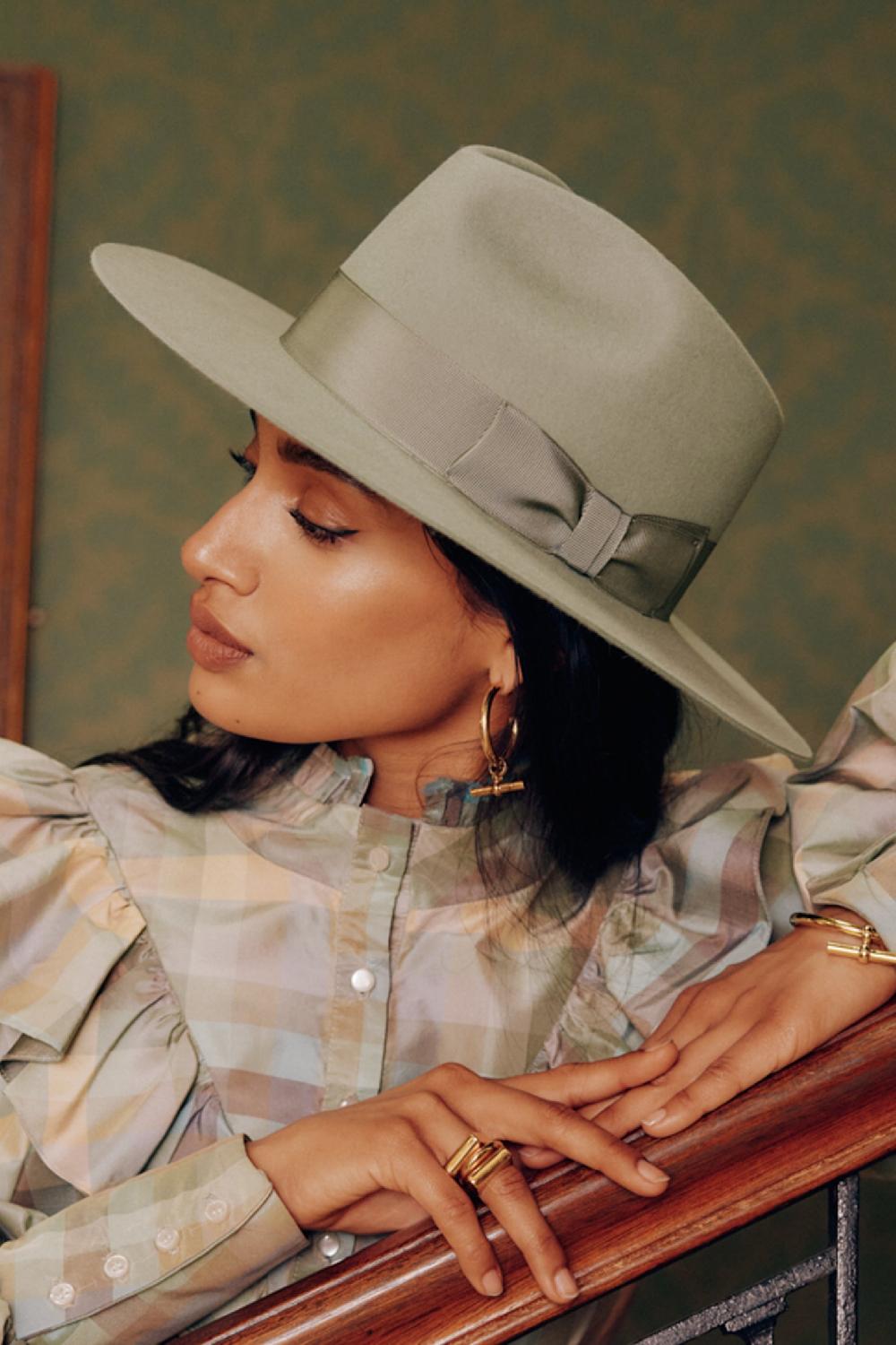 lock & co hatters Toni Green Felt Fedora Hat