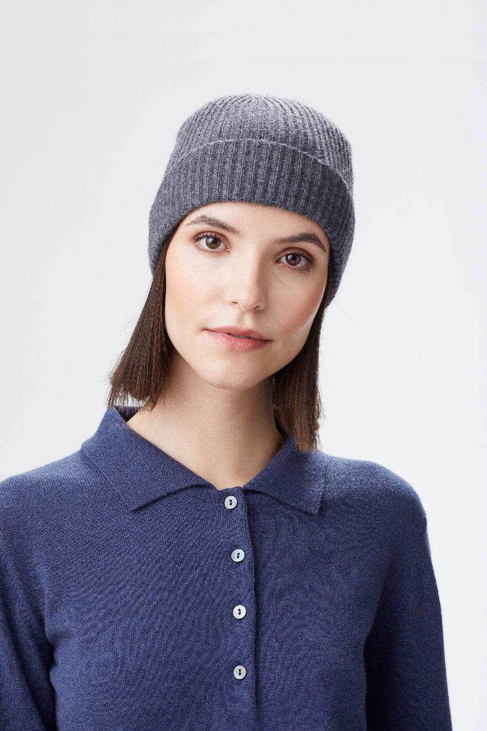 Lock & Co Hatters Unisex Ski Beanie Grey Cashmere