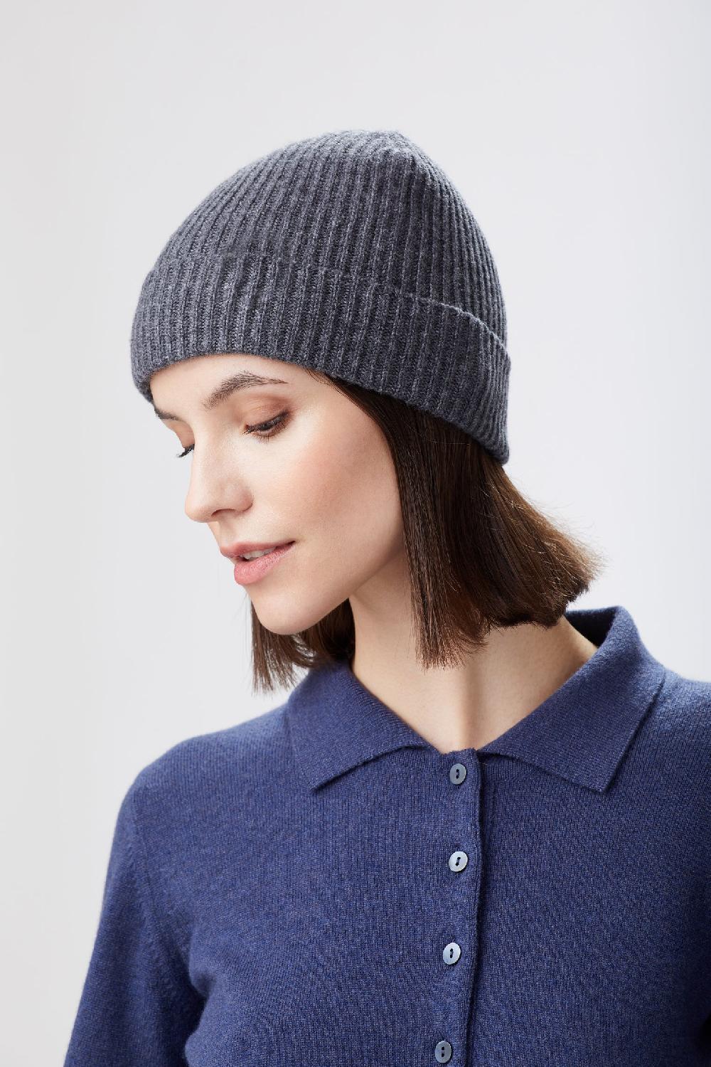 Lock & Co Hatters Unisex Ski Beanie Grey Cashmere