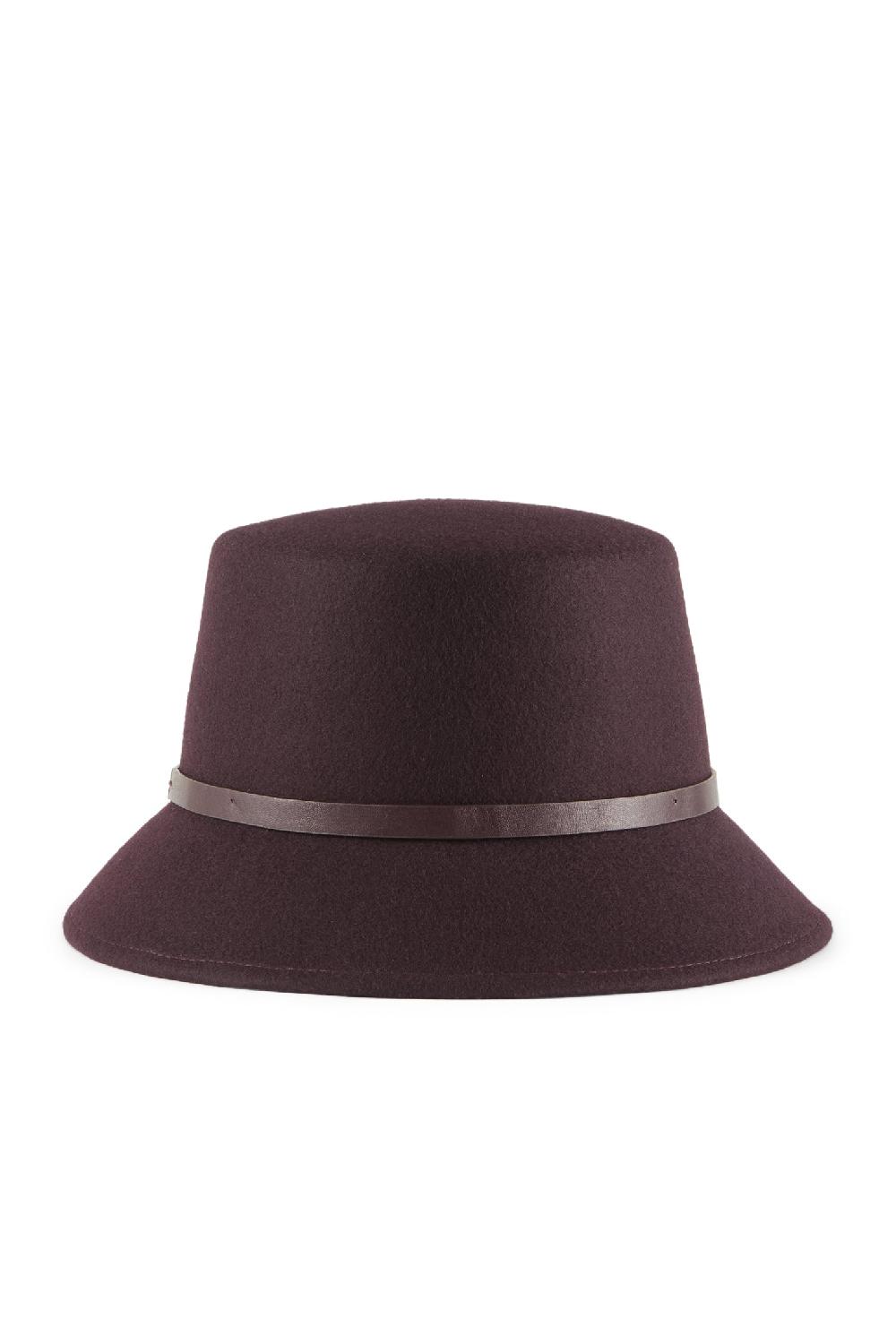 Lock & Co Hatters Wilma Burgundy Felt Bucket Hat