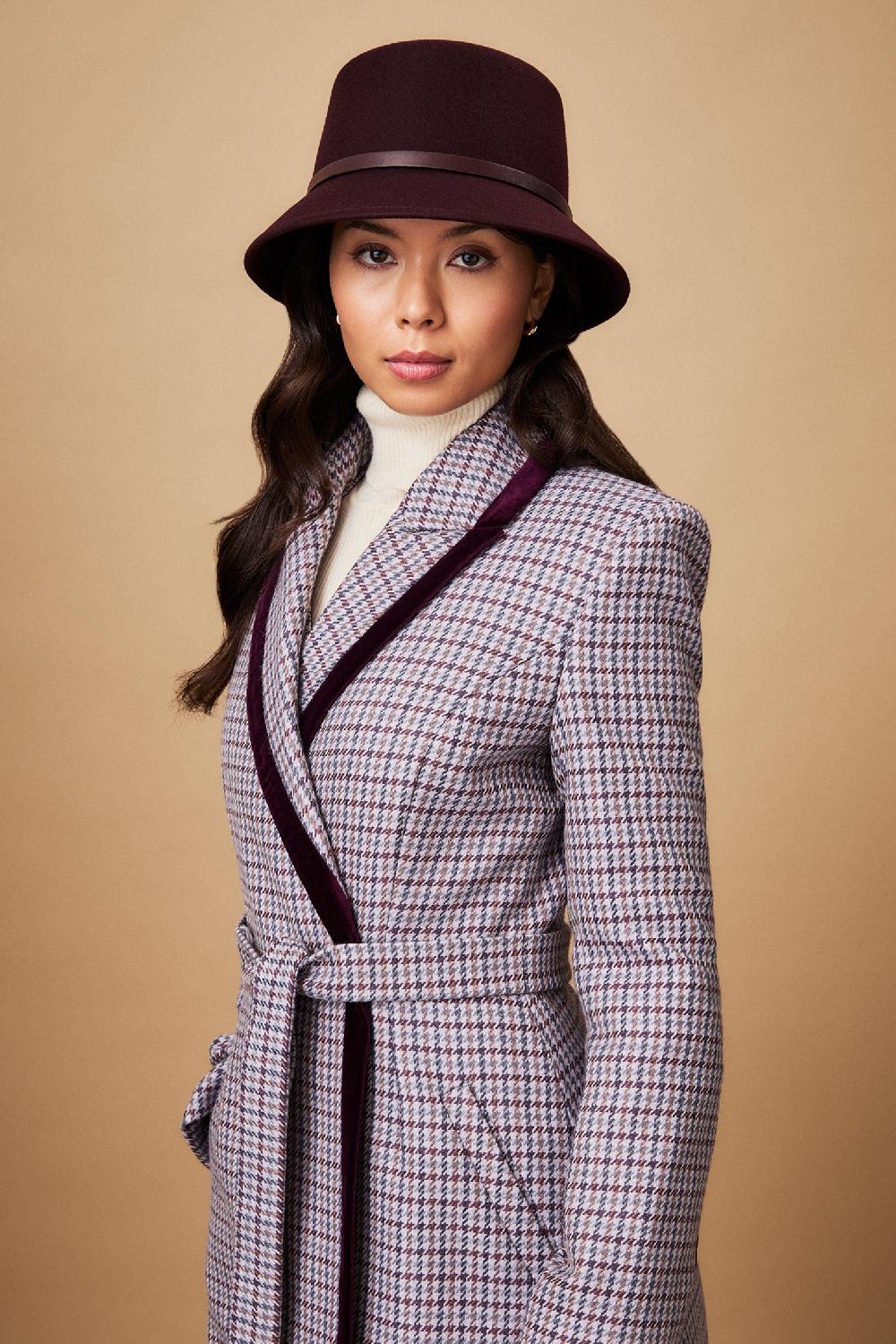 Lock & Co Hatters Wilma Burgundy Felt Bucket Hat