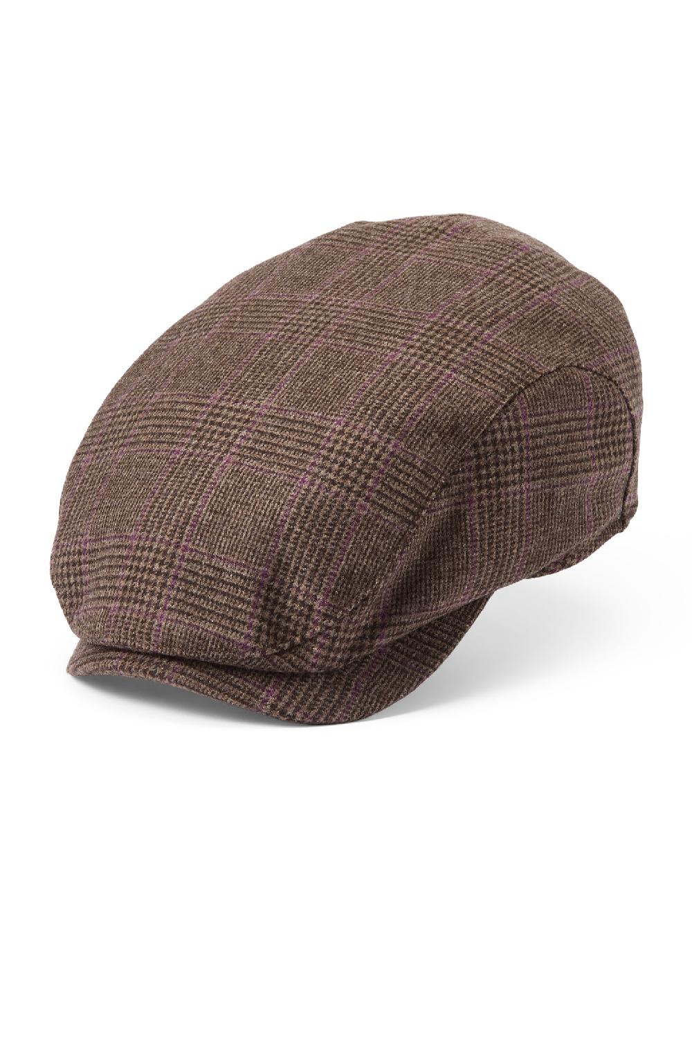 Lock & Co Hatters Lynton Brown Glen Check Escorial Wool Flat Cap