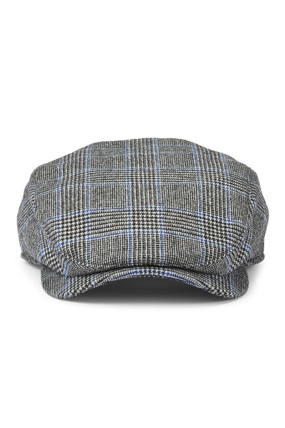 Lock & Co Hatters Lynton Glen Grey Check Wool Flat Cap