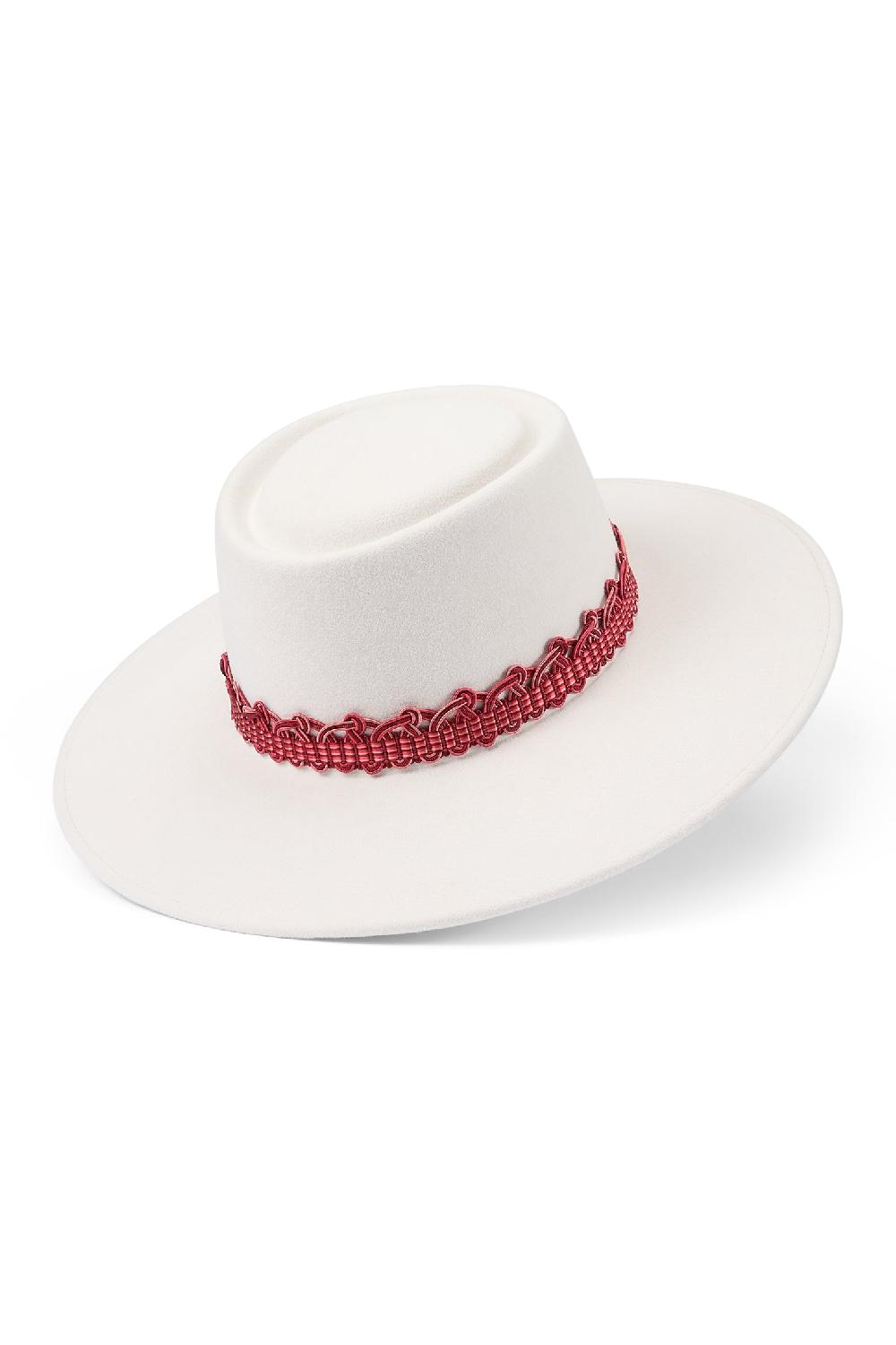 Lock & Co Hatters Maeve White Wide Brim & Pork-Pie Crown Fedora Hat