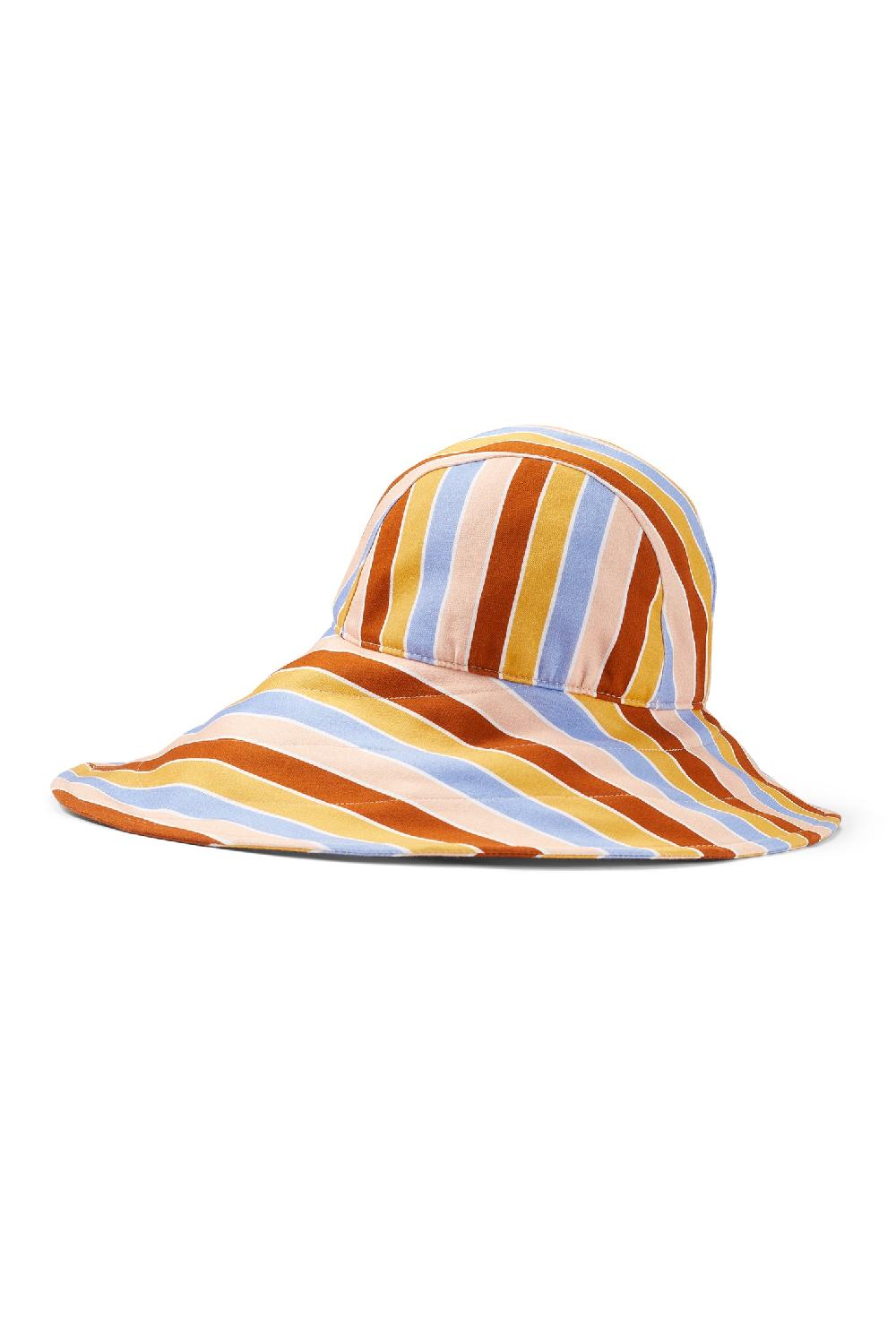Lock & Co Hatters Marlowe Sou'Wester Multi-Striped Cotton Sun Hat