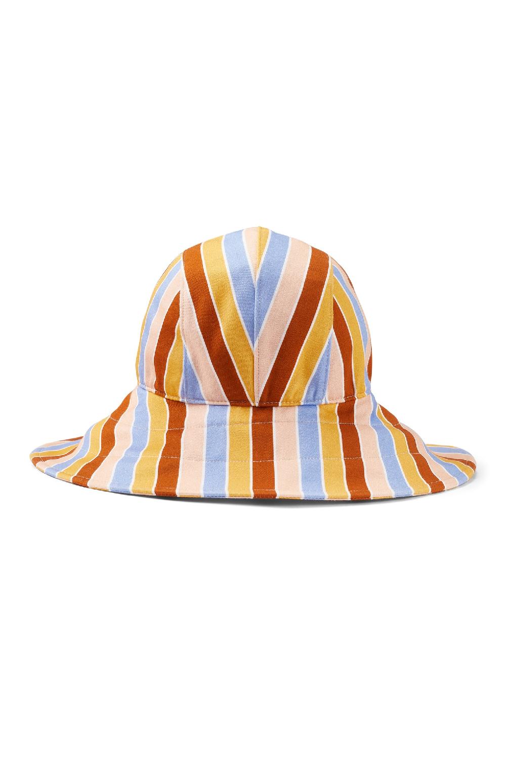 Lock & Co Hatters Marlowe Sou'Wester Multi-Striped Cotton Sun Hat
