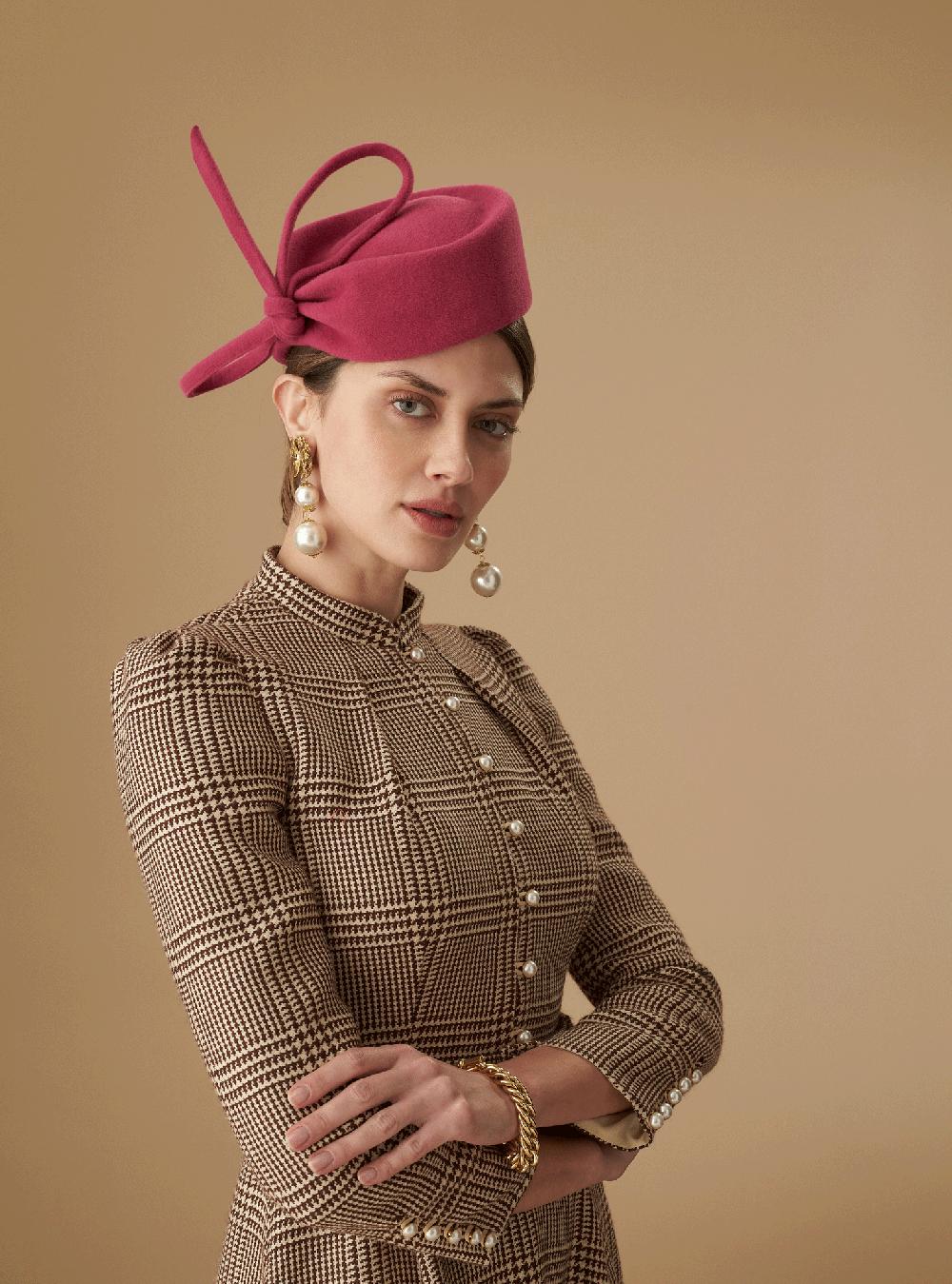 Lock & Co Hatters Mayfair Velour Felt Magenta Pink Pillbox Hat