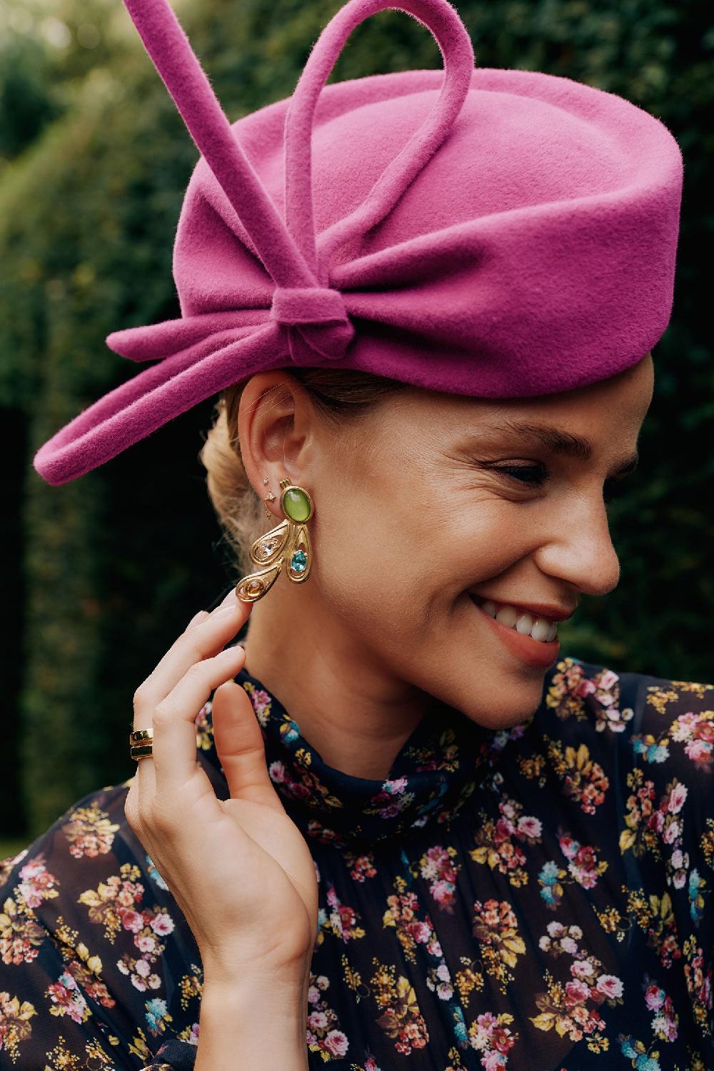 lock & co hatters Mayfair Velour Felt Magenta Pink Pillbox Hat