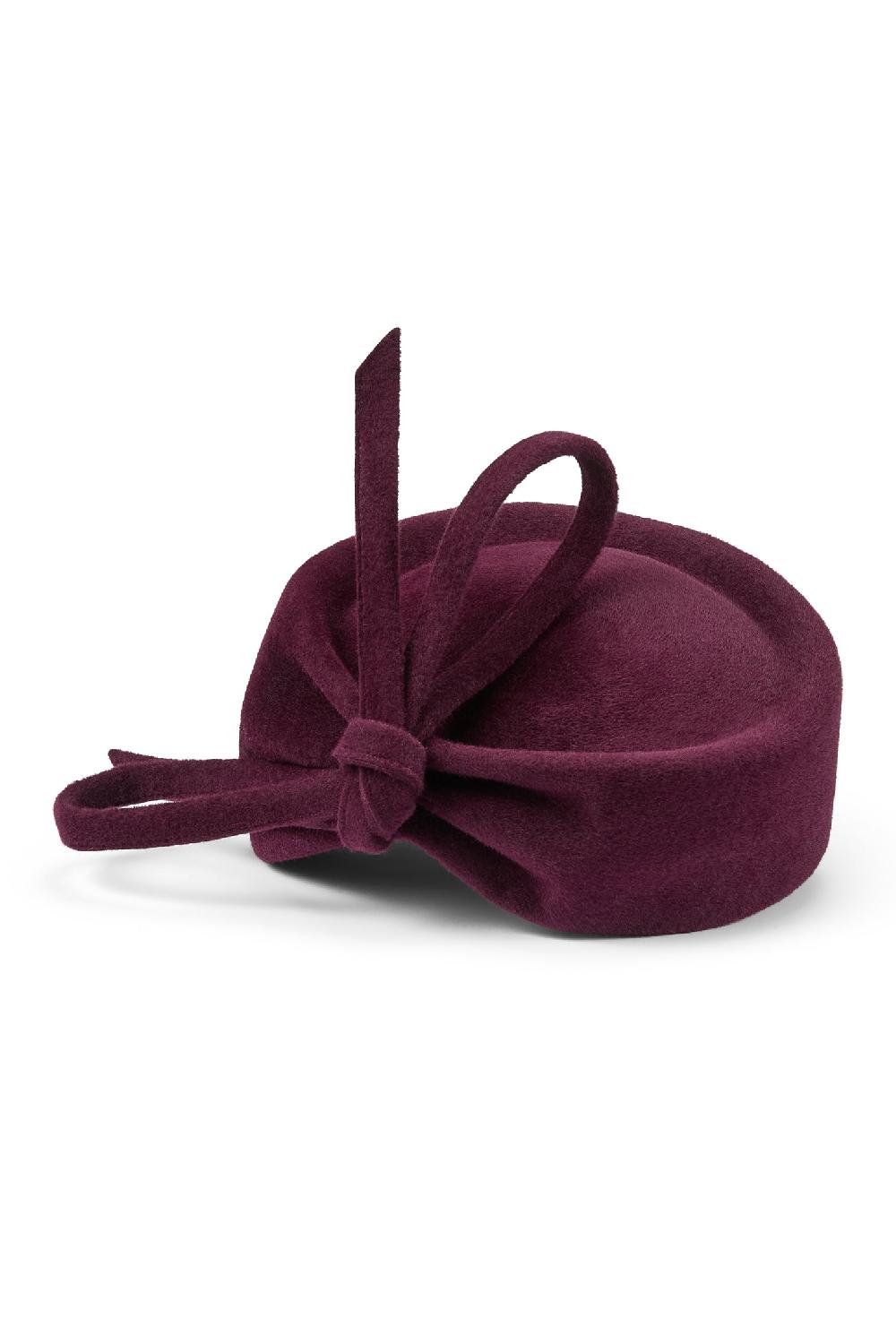 Lock & Co Hatters Mayfair Velour Felt Mulberry Pillbox Hat