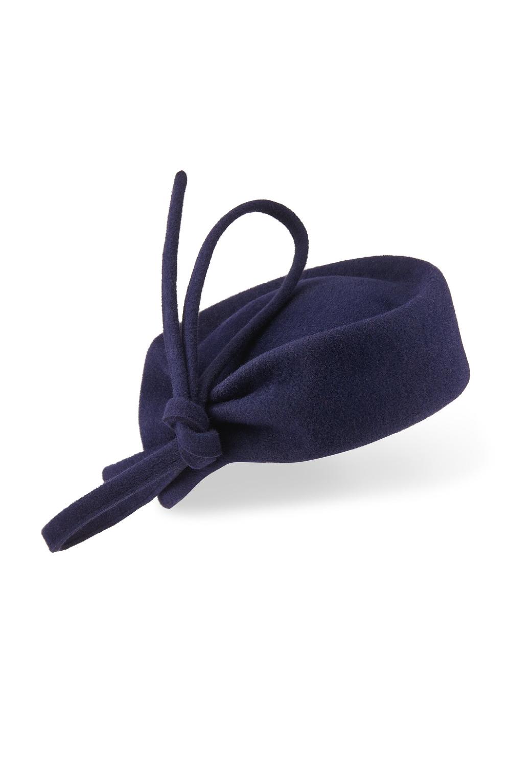 Lock & Co Hatters Mayfair Velour Felt Navy Pillbox Hat