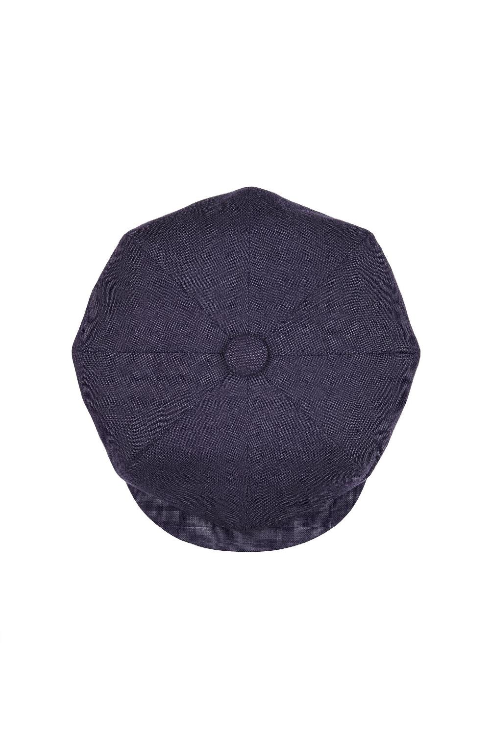 Lock & Co Hatters Muirfield Bakerboy Cap In Navy Linen