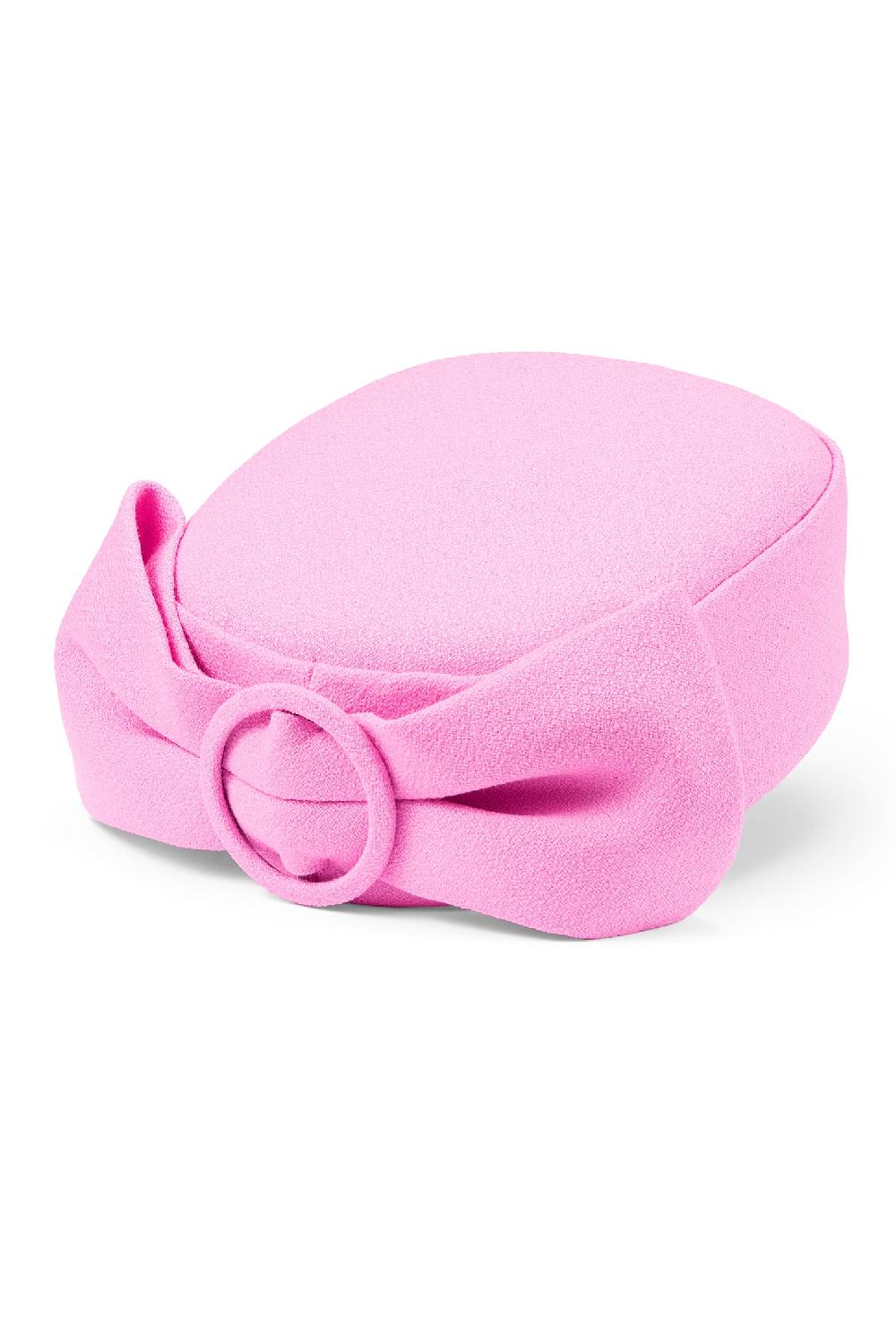 Lock & Co Hatters Perdita Pink Wool Crepe Pillbox Hat