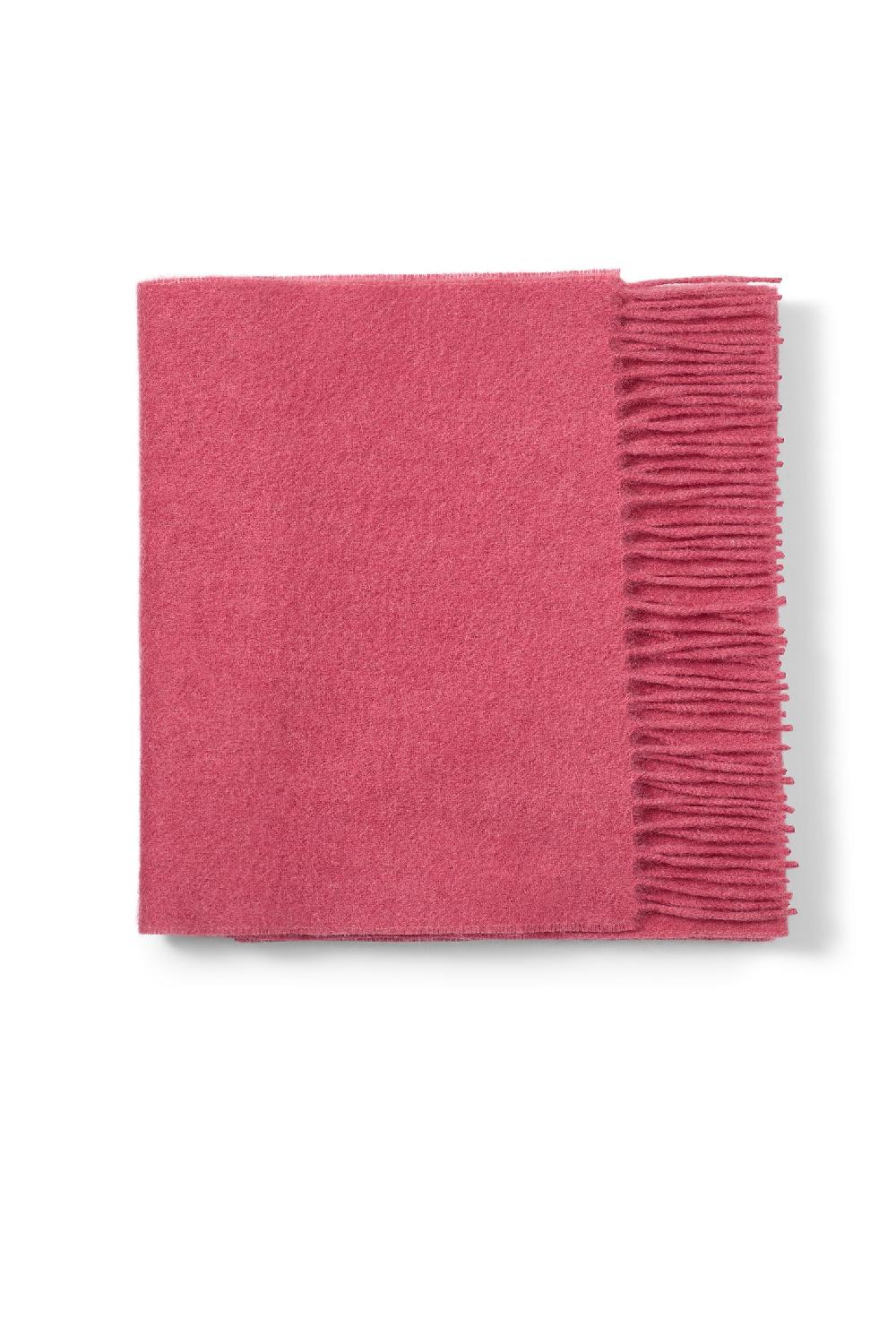 Lock & Co Hatters Pink Cashmere Scarf With A Soft Fringed Edging