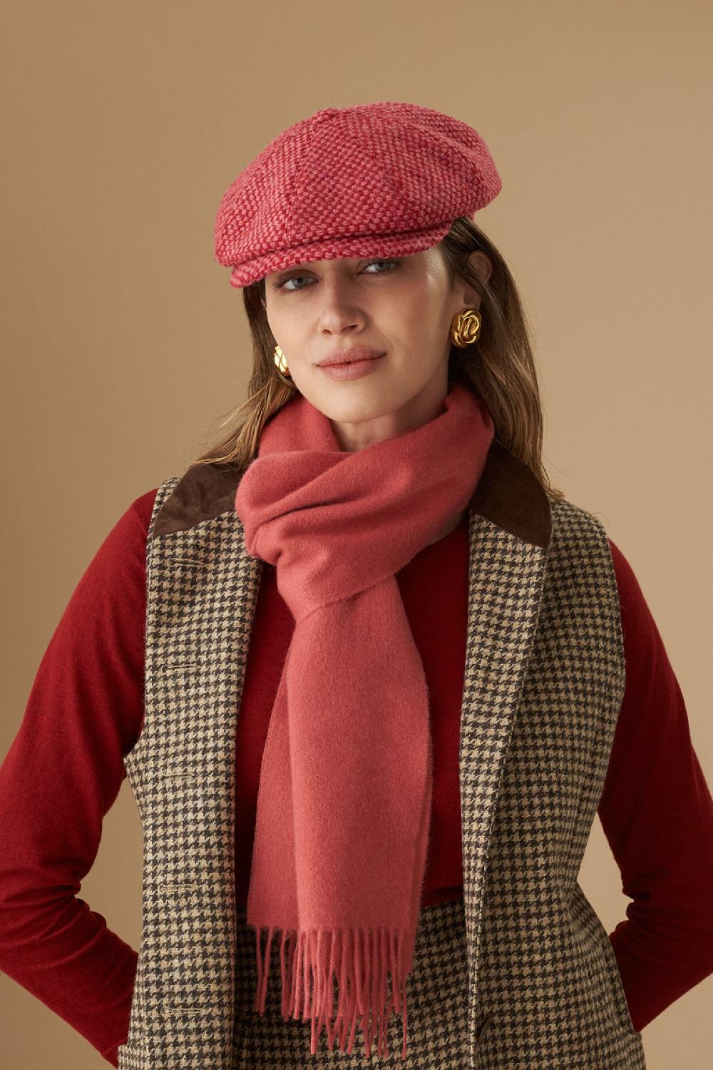 lock & co hatters Pink Cashmere Scarf With a soft fringed edging