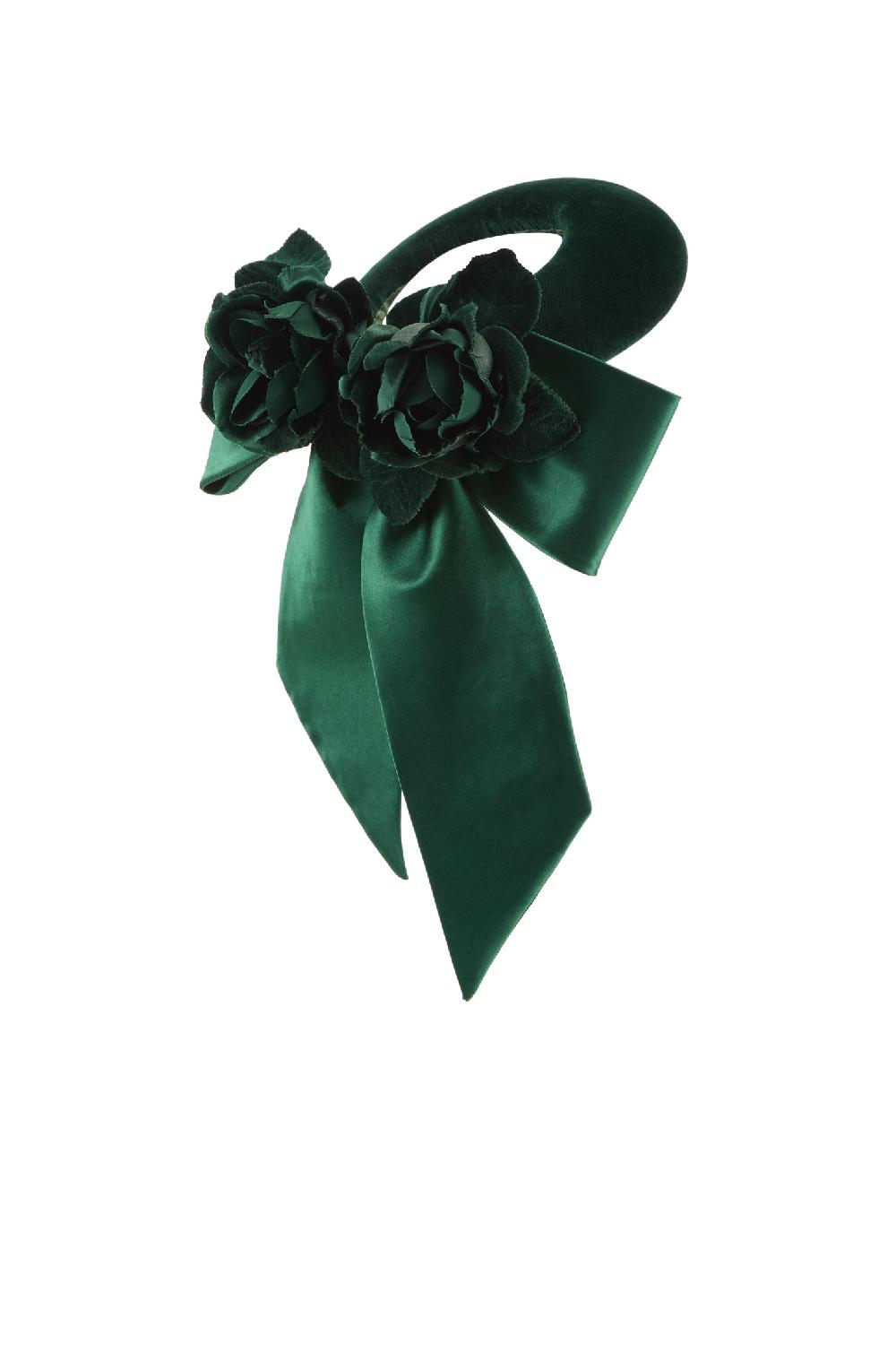 Lock & Co Hatters Rialto Halo Velvet & Satin Green Pillbox