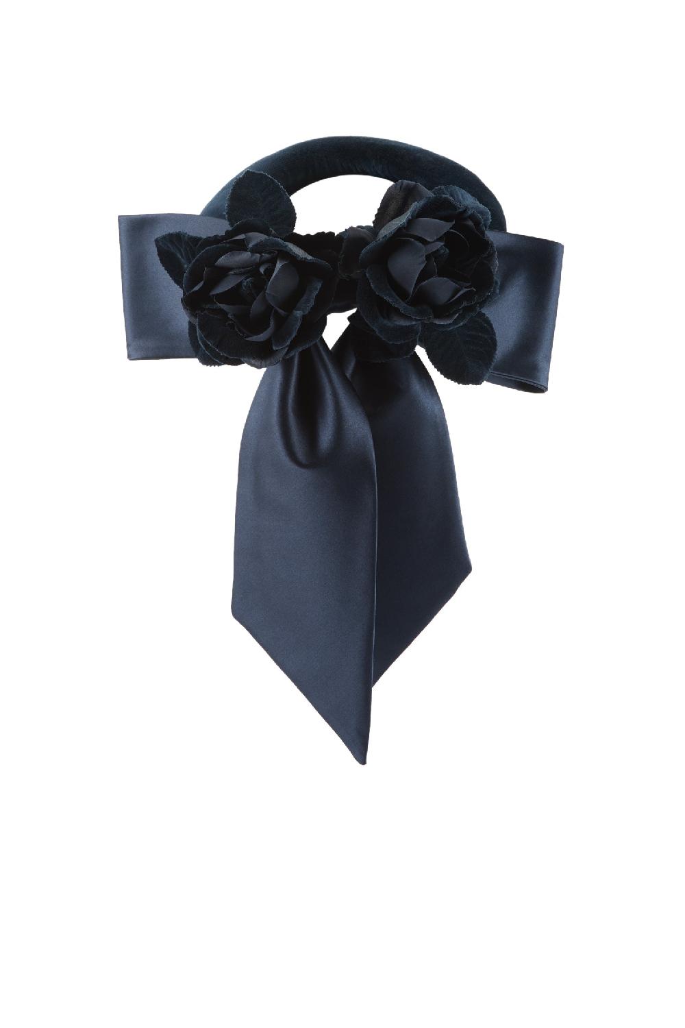 Lock & Co Hatters Rialto Halo Velvet & Satin Navy Pillbox