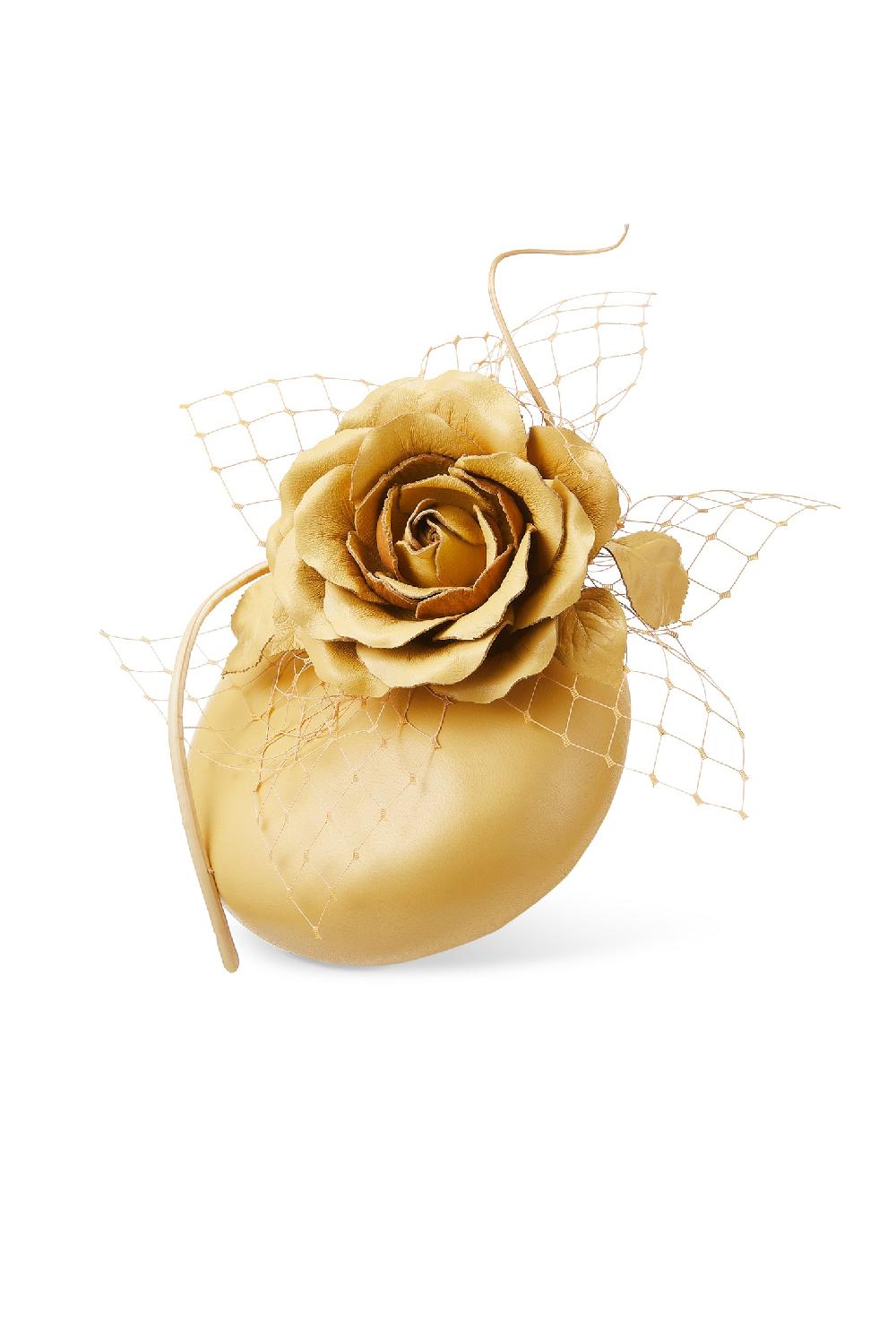 Lock & Co Hatters Rose Bud Yellow Leather Percher Hat