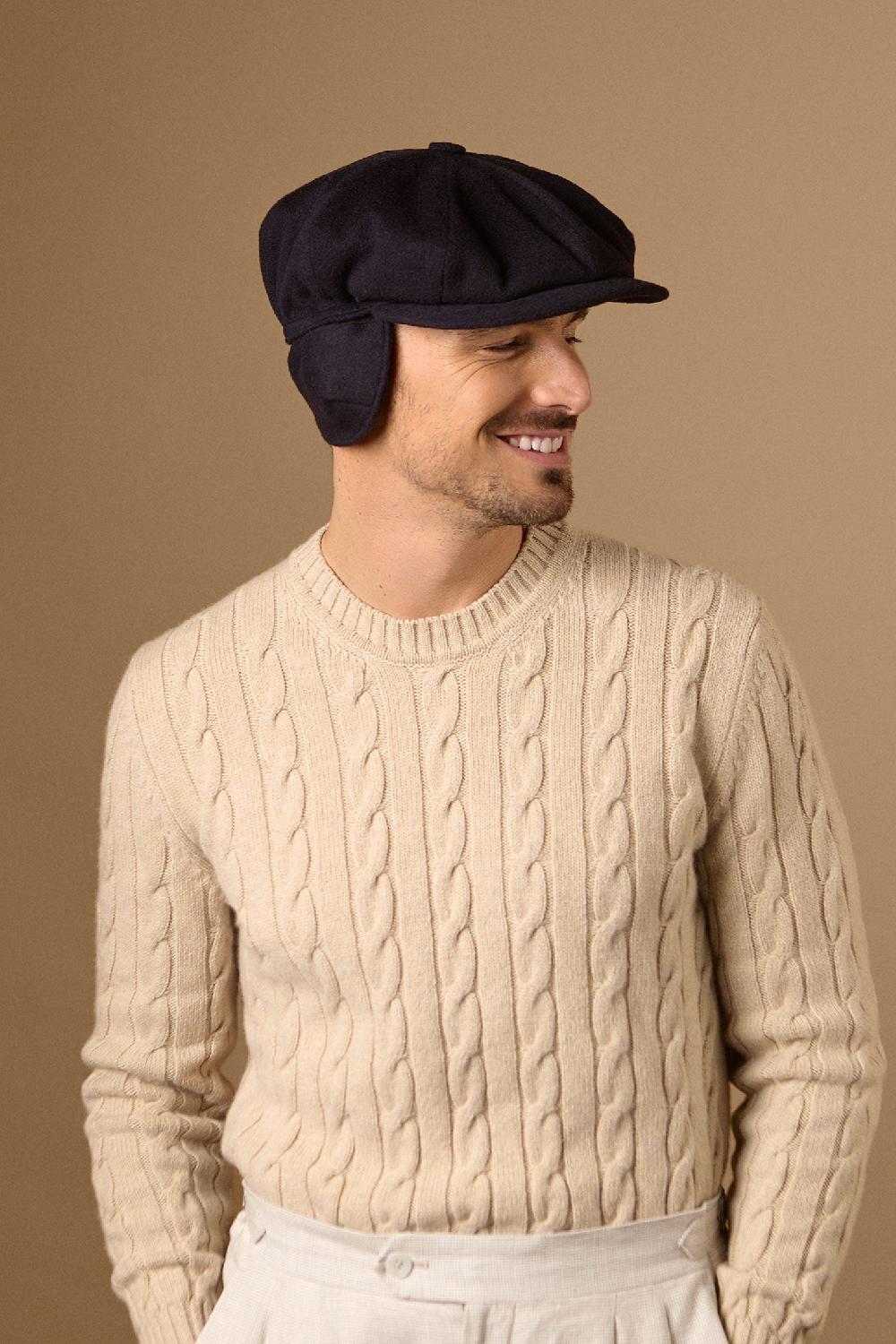 Lock & Co Hatters Snowdon Bakerboy Cap In Navy Cashmere