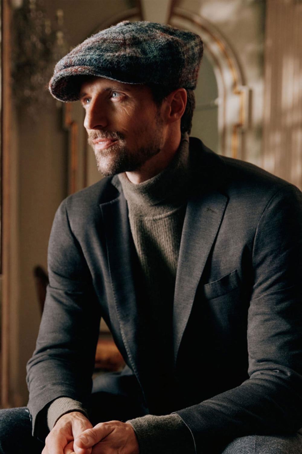 Lock & Co Hatters The Kercy Multi Check Wool Bakerboy Cap