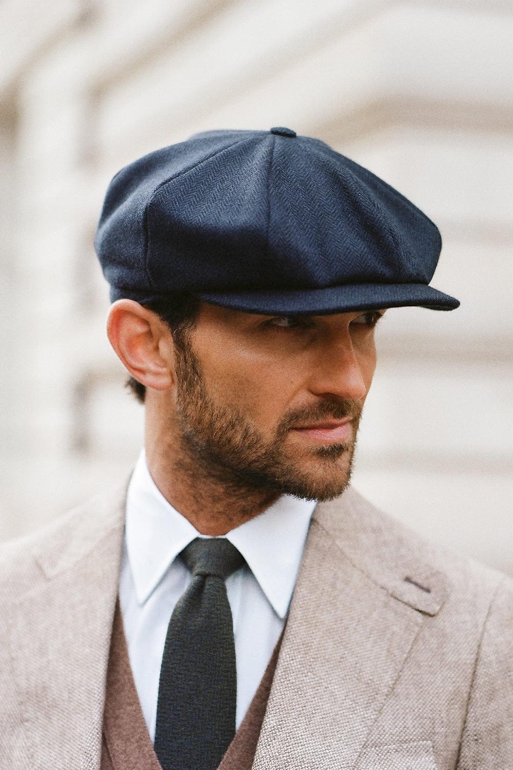 lock & co hatters The Sixty Bakerboy Cap In Navy Escorial Wool