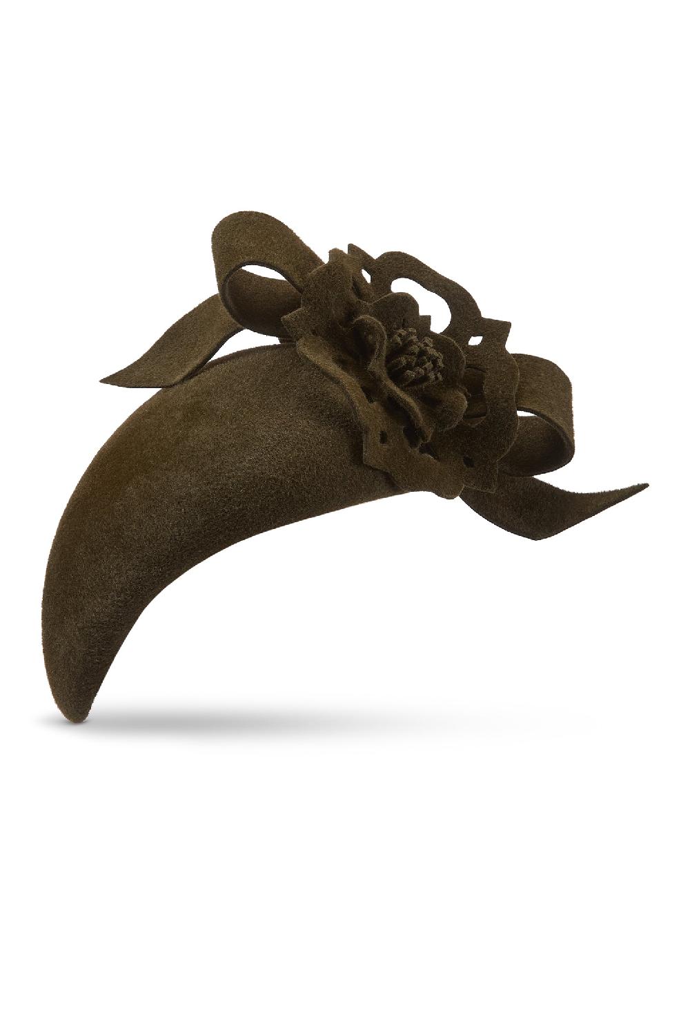 Lock & Co Hatters Tudor Rose Forest Green Velour Fur Felt Percher Hat