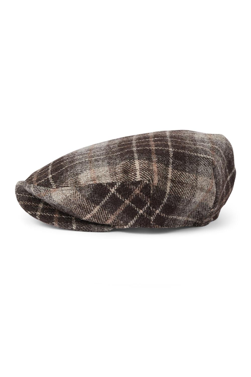 Lock & Co Hatters Turnberry Flat Cap In Plaid Brown Beige