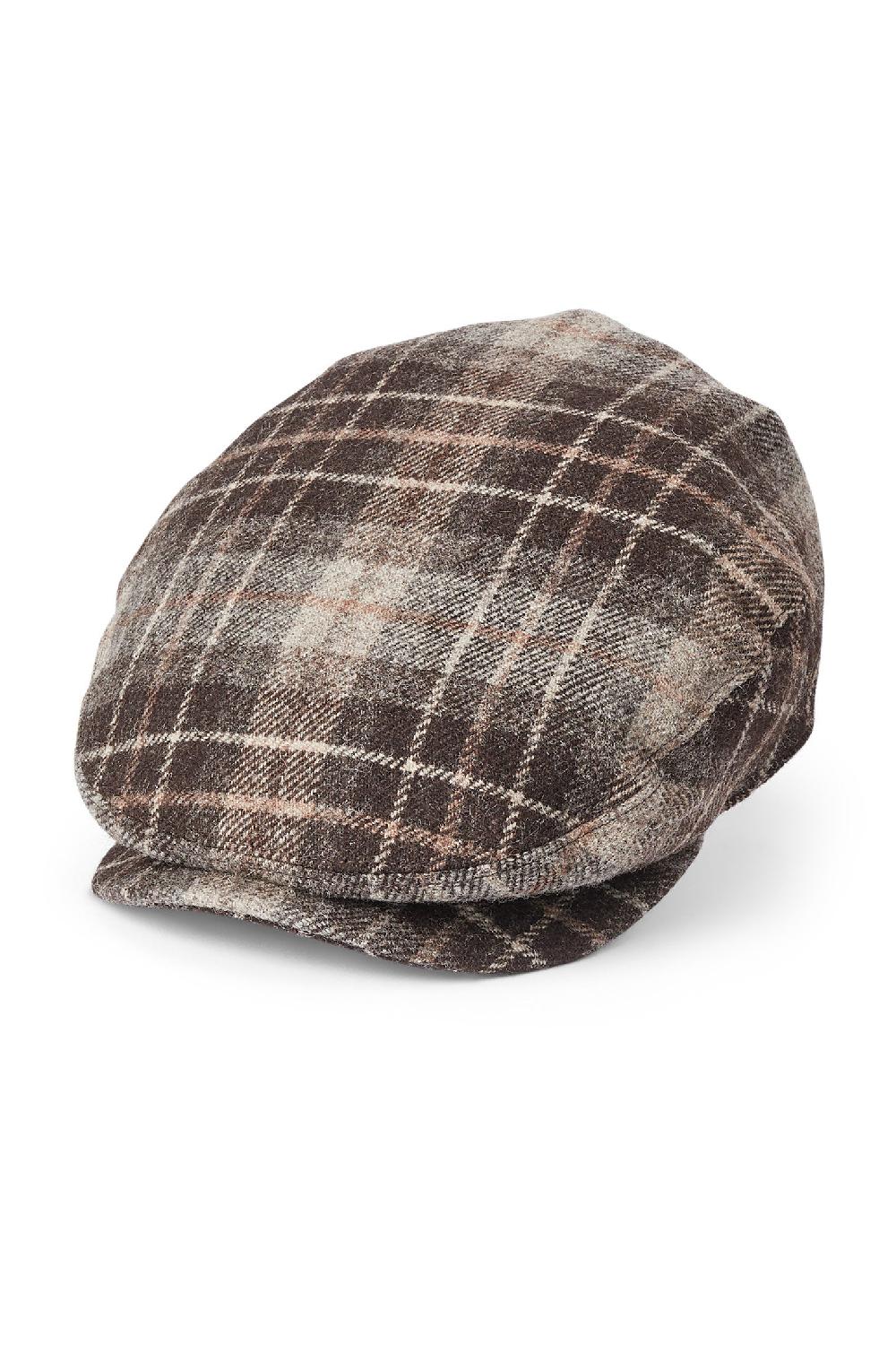 Lock & Co Hatters Turnberry Flat Cap In Plaid Brown Beige