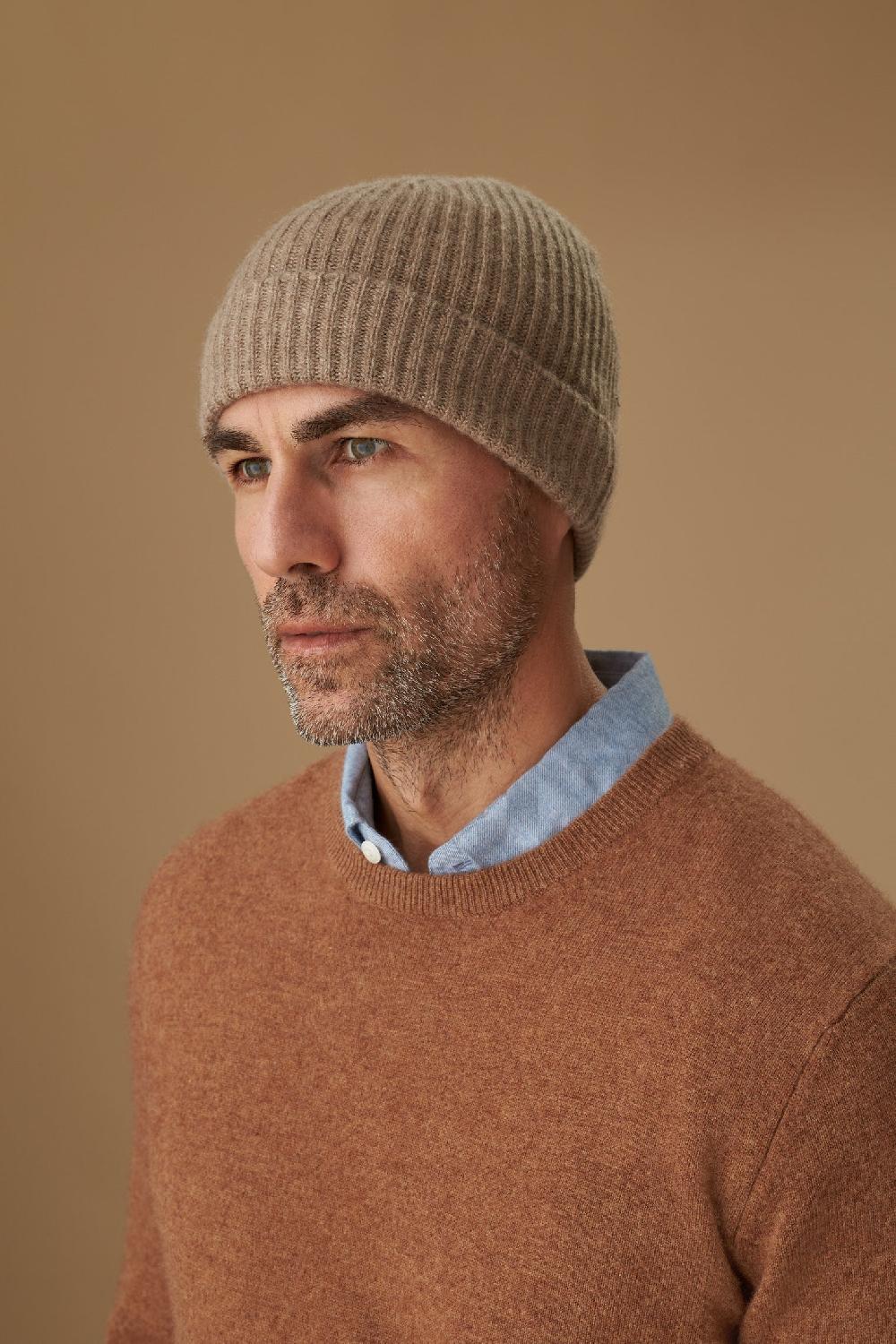 Lock & Co Hatters Unisex Ski Beanie In Taupe Cashmere