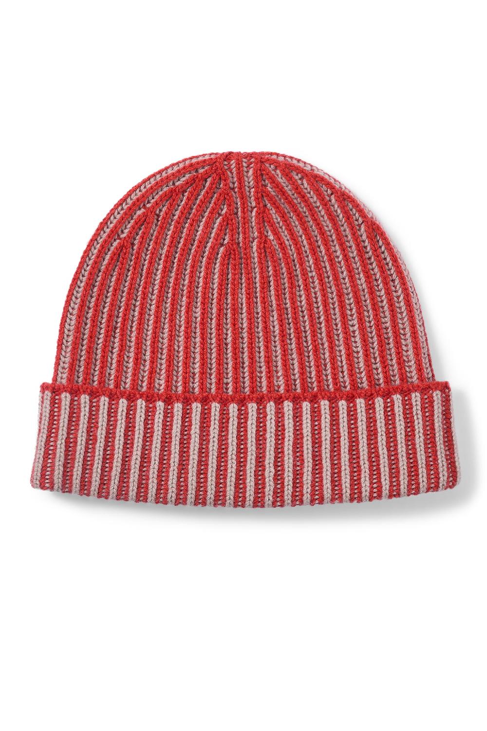 lock & co hatters Unisex Two-Tone Ski Beanie In Orange Cashmere