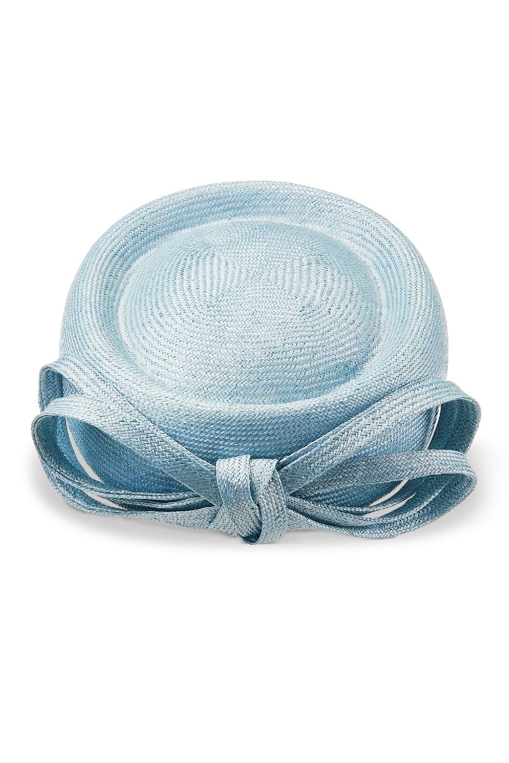 Lock & Co Hatters Verbena Parasisal Straw Pale Blue Pillbox Hat