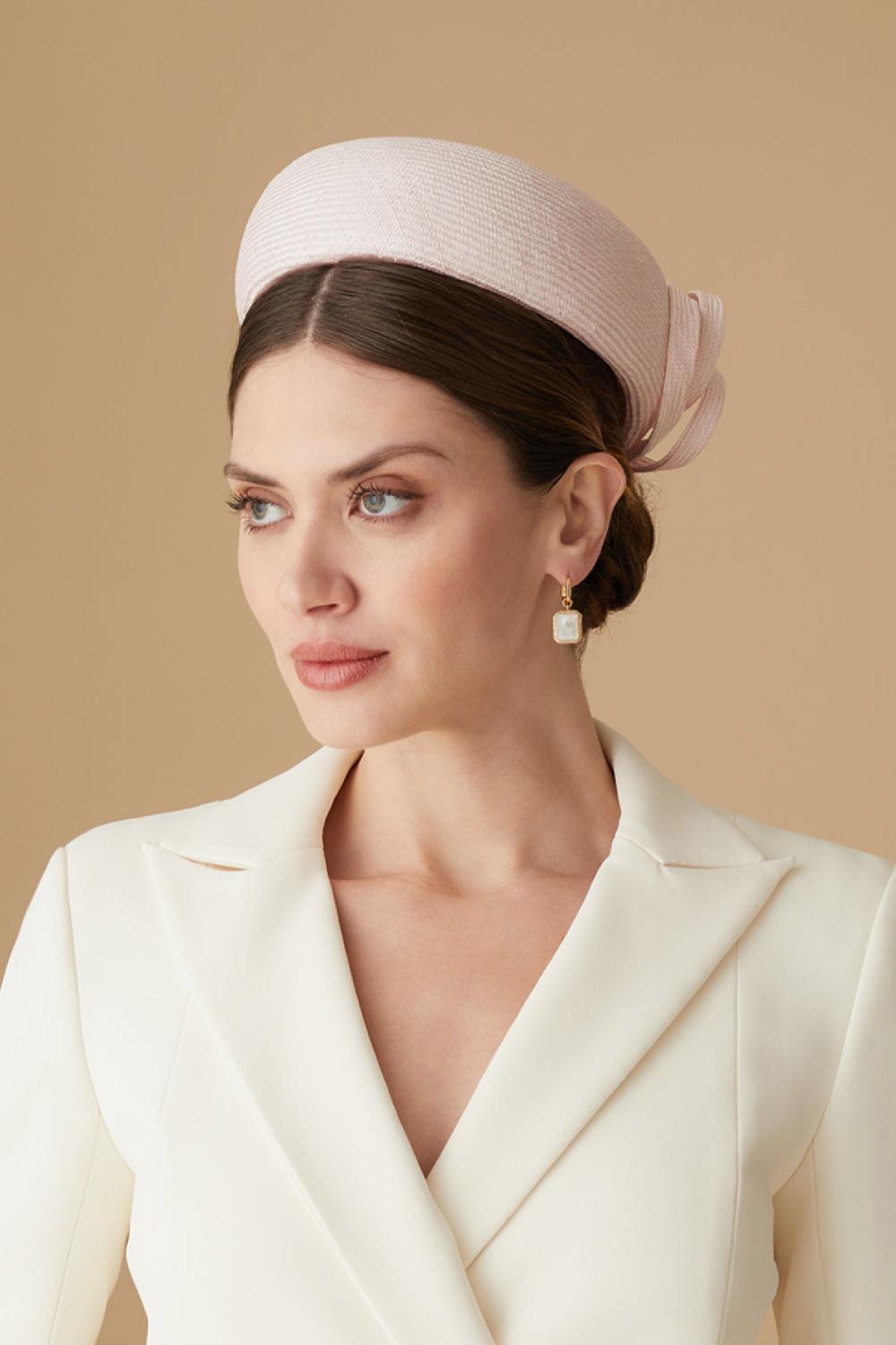 lock & co hatters Verbena Parasisal Straw Pale Pink Pillbox Hat