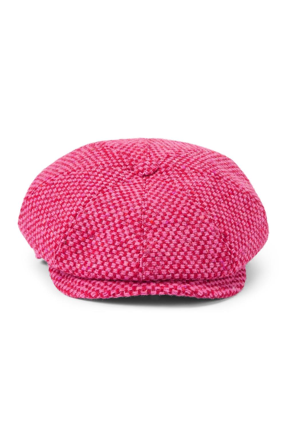 Lock & Co Hatters Whitebridge Pink Basketweave Wool Bakerboy Cap